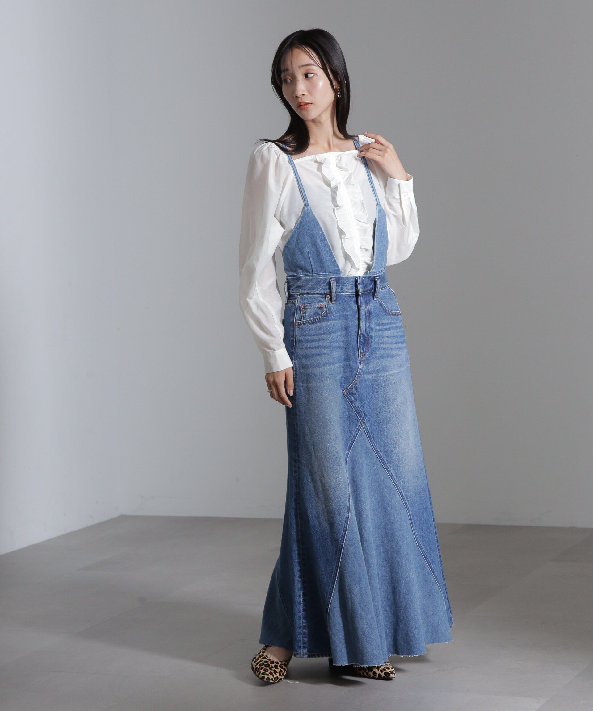 nano･universe「リメイク風2wayナローフレアジャンパースカート」|ワンピース|