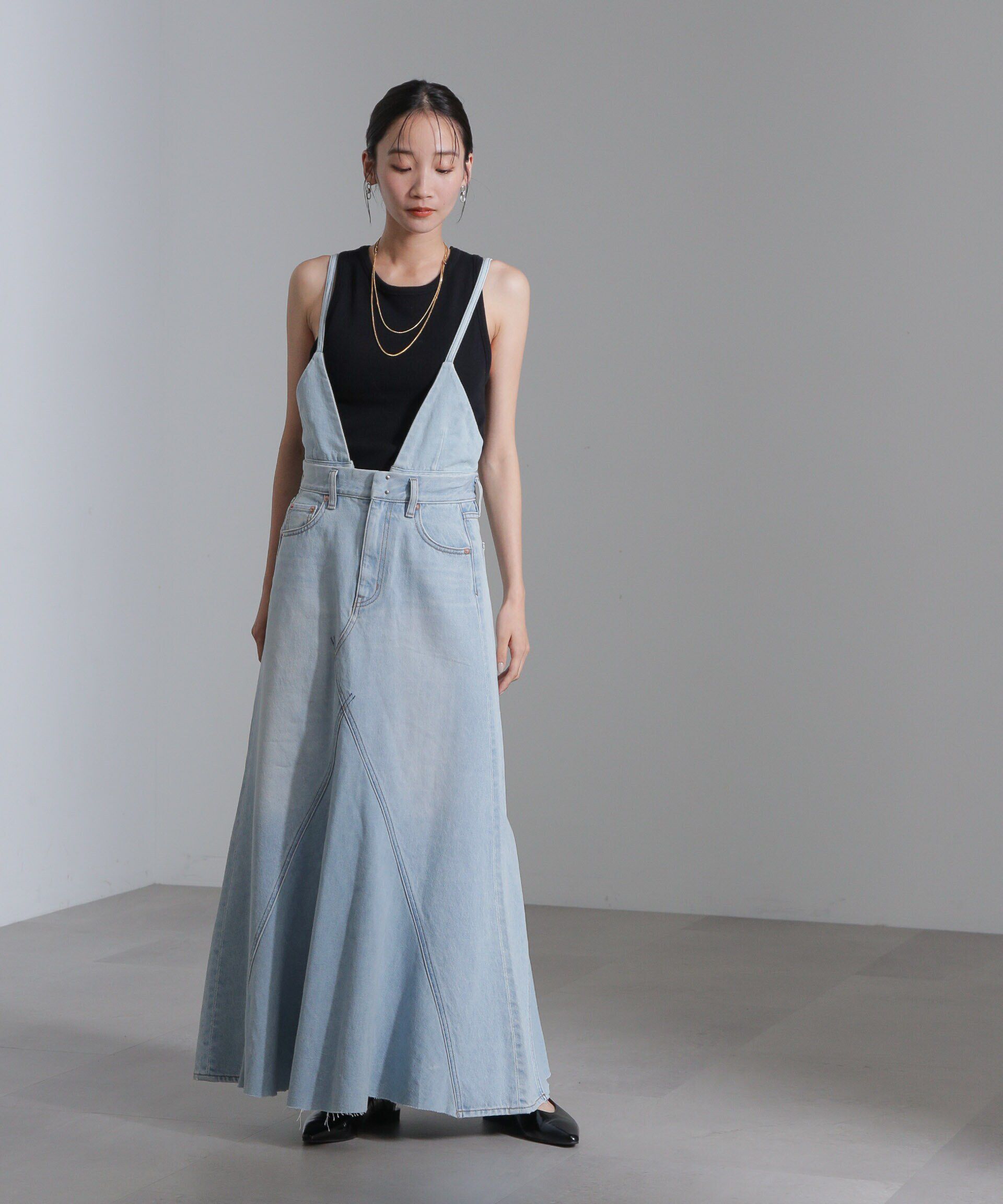 nano･universe「リメイク風2wayナローフレアジャンパースカート」|ワンピース|