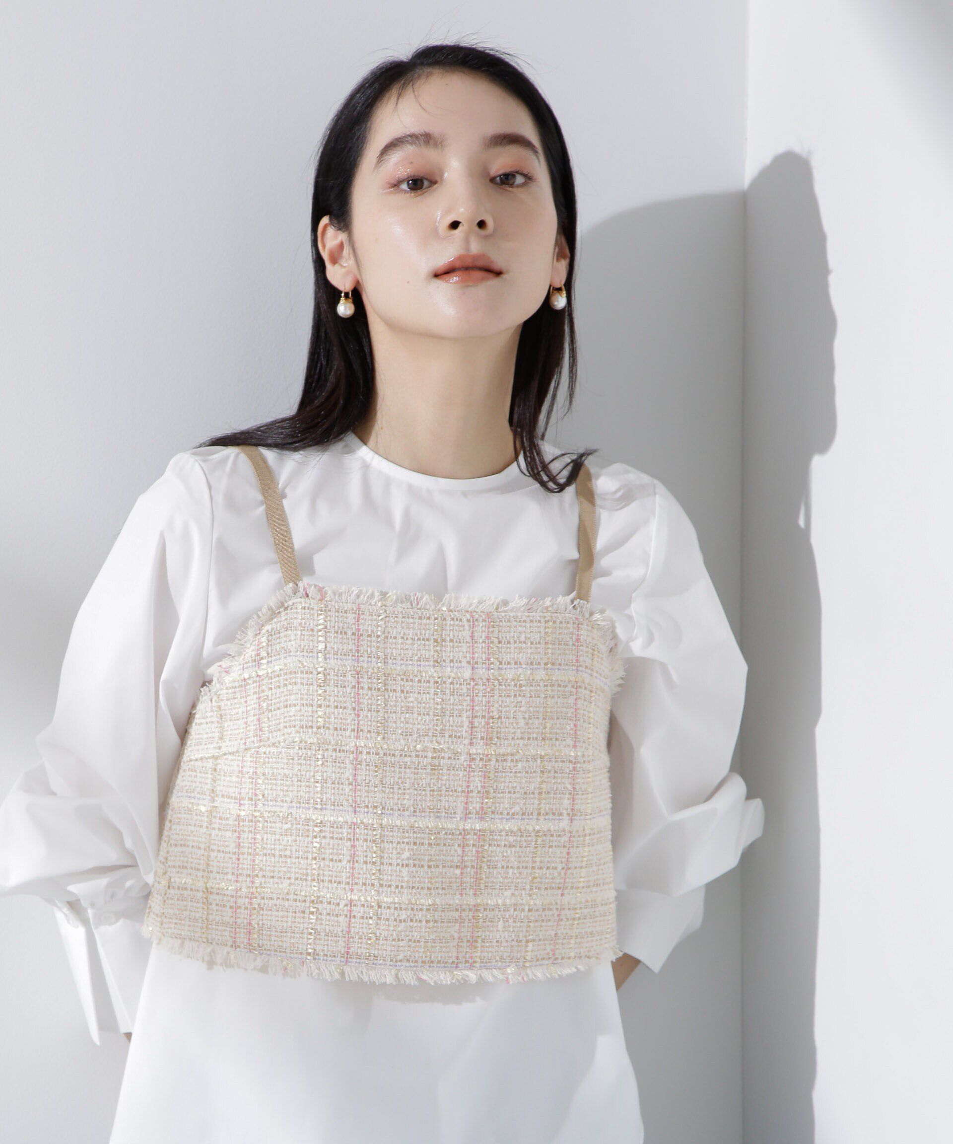 nano･universe「ツィードショートビスチェ」|シャツ・ブラウス|