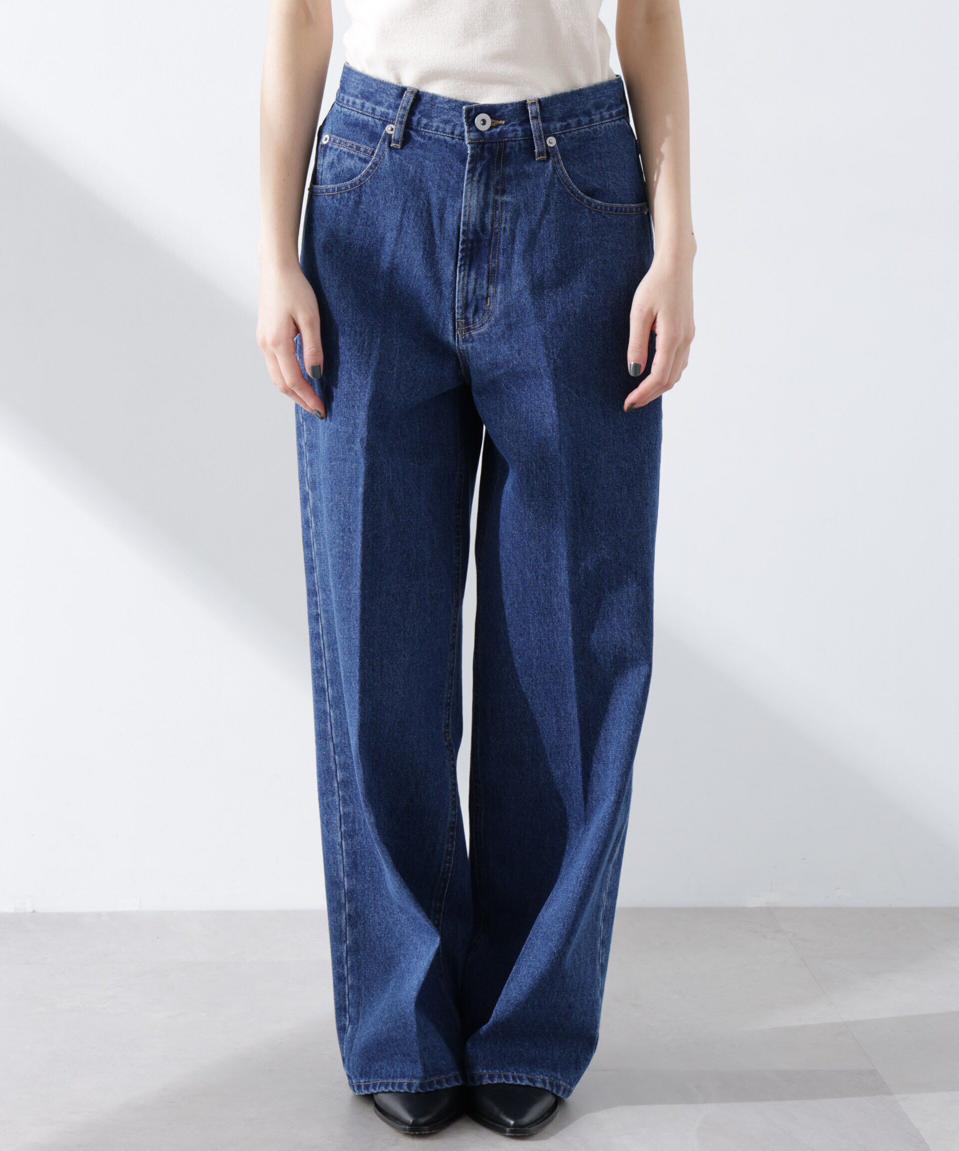 nano･universe「ハイウエストデニム（セットアップ可）」|チノ|