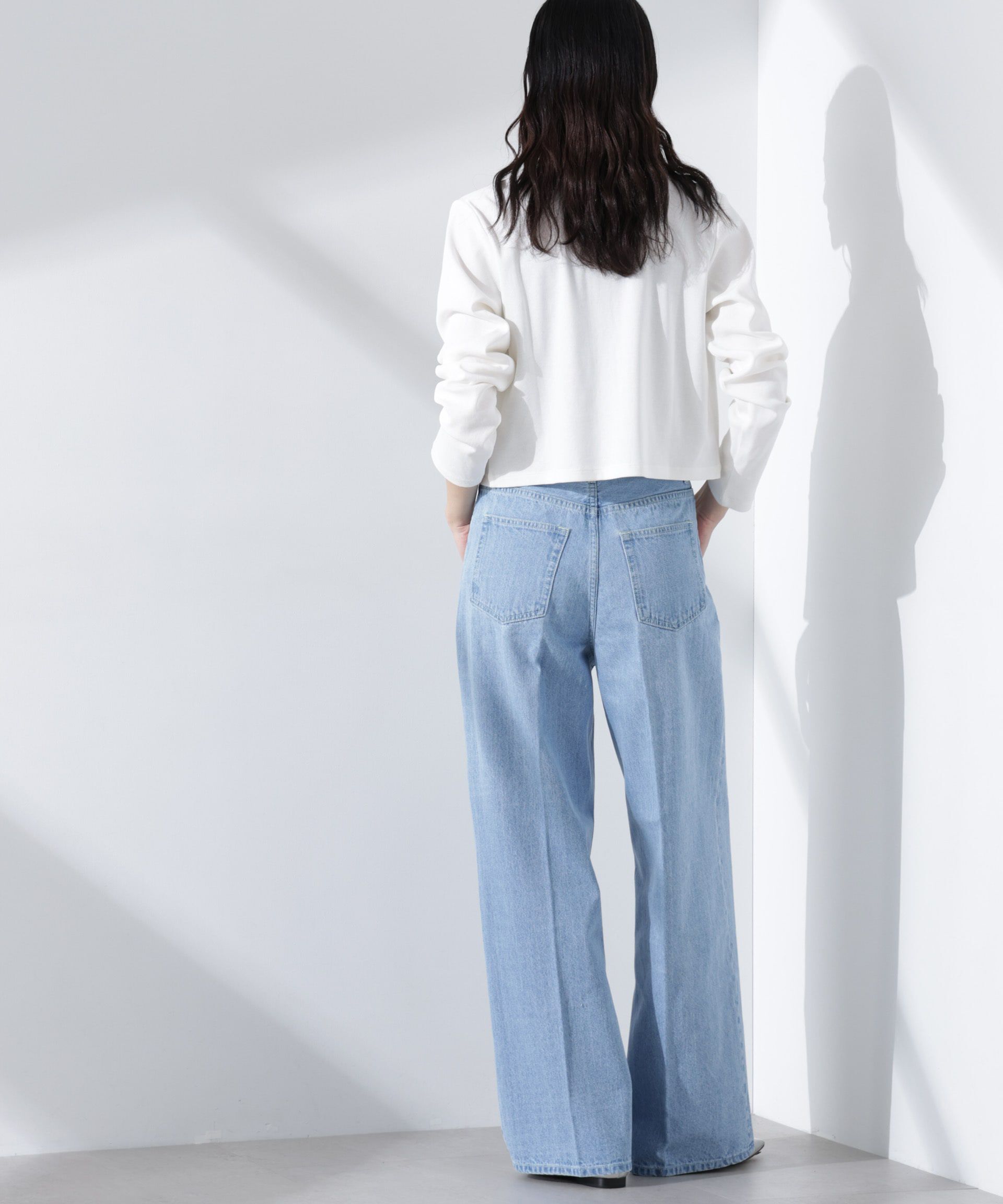 nano･universe「ハイウエストデニム（セットアップ可）」|チノ|