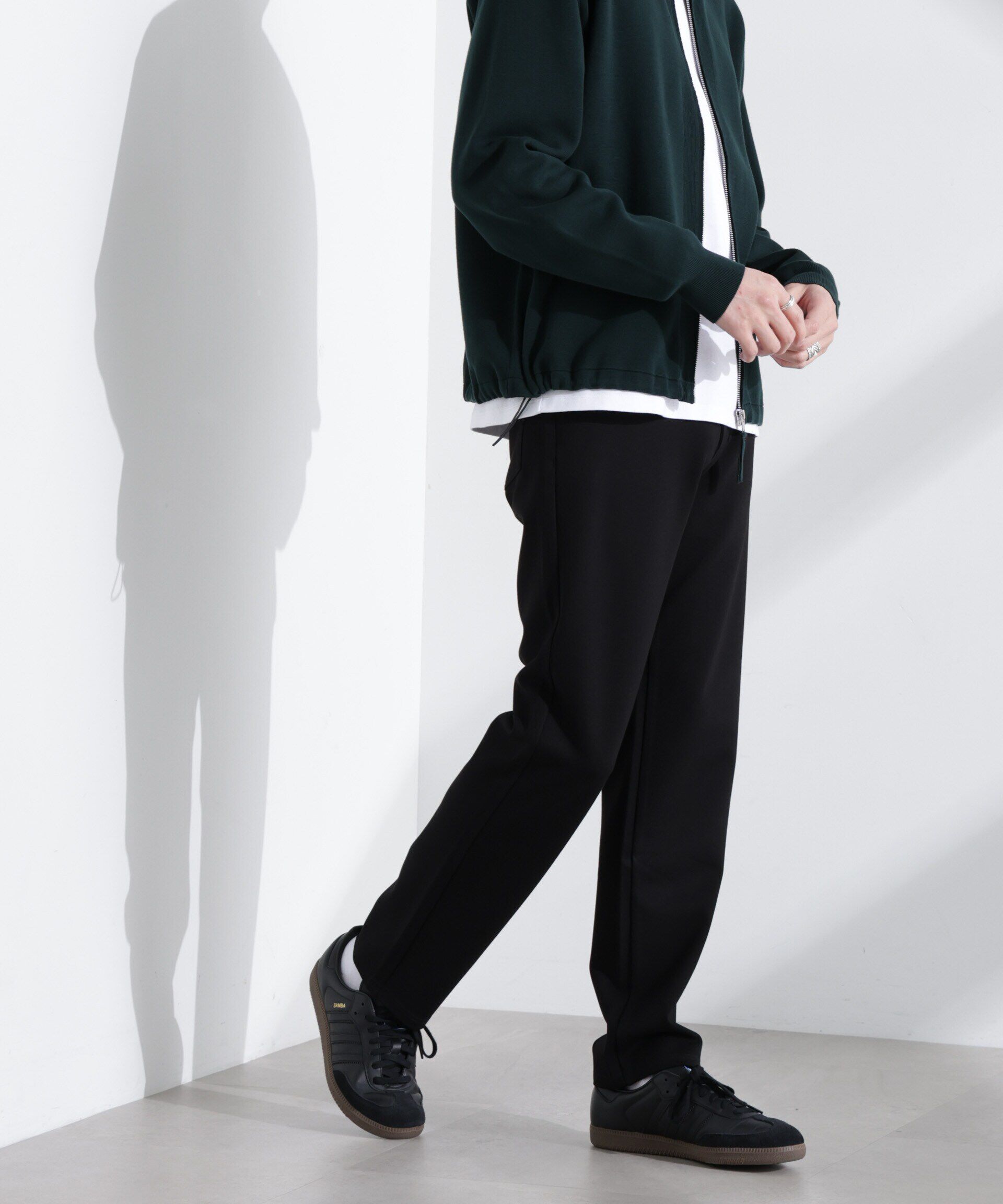 nano･universe「5P テーパードパンツ」|チノ|ブラック