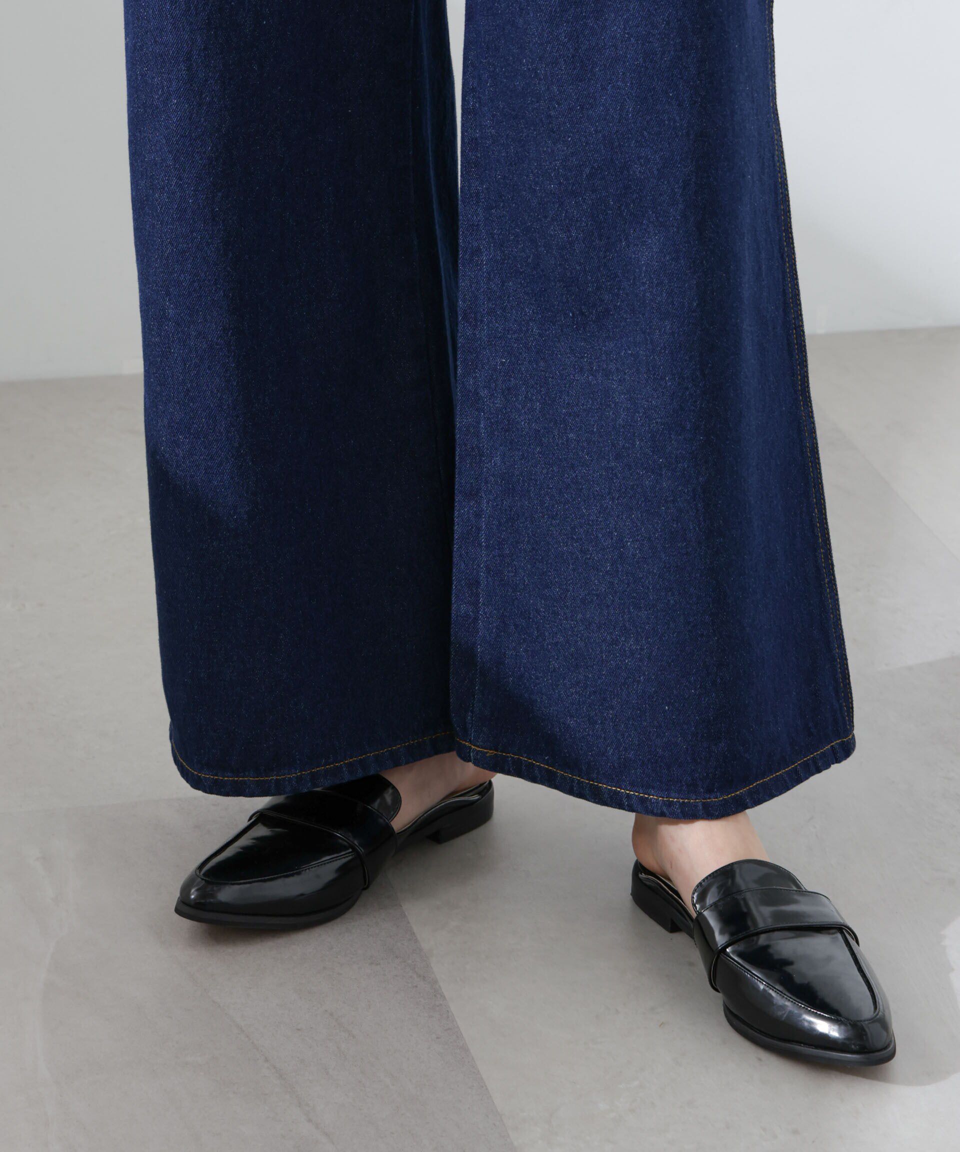 nano･universe「ワイドデニムパンツ（セットアップ可）」|チノ|