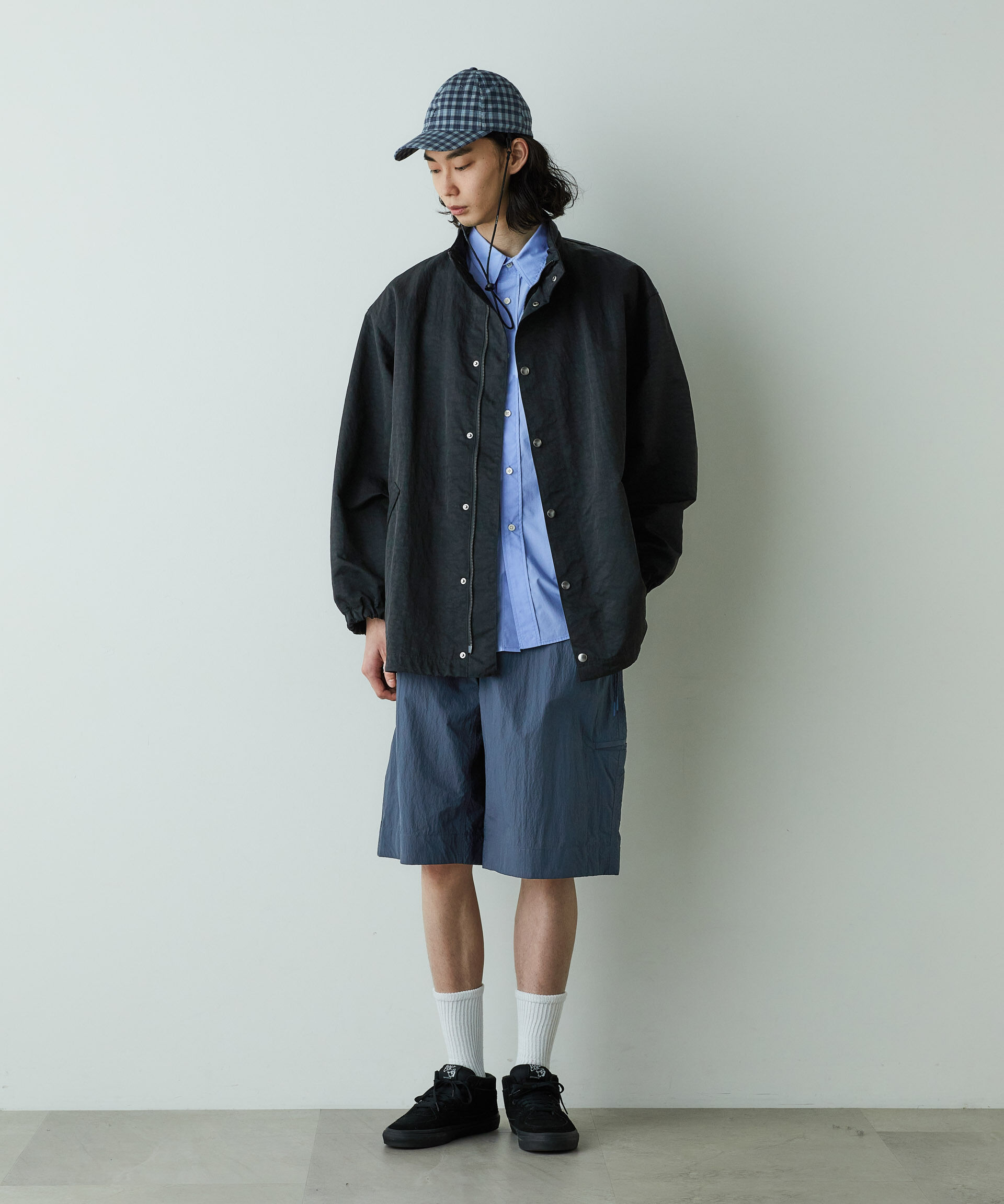 nano･universe「｢HOTEL PALACE｣ｵﾃﾙﾊﾟﾗｽ ﾅｲﾛﾝﾃｯｸﾙｰｽﾞｼﾙｴｯﾄｺｰﾁﾌ」|ブルゾン・スタジャン|ブラック