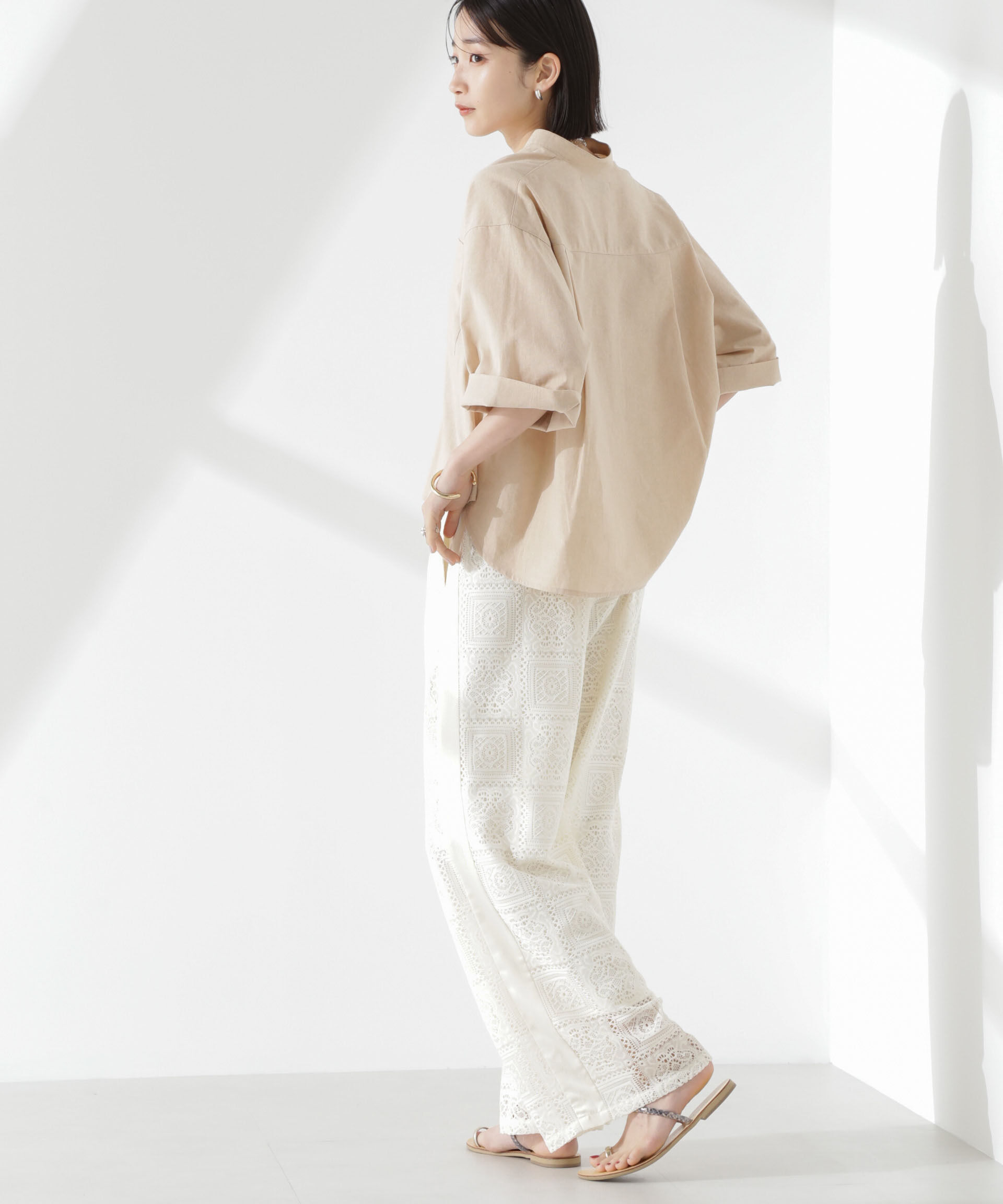 nano･universe「サイド切り替えレースパンツ」|チノ|