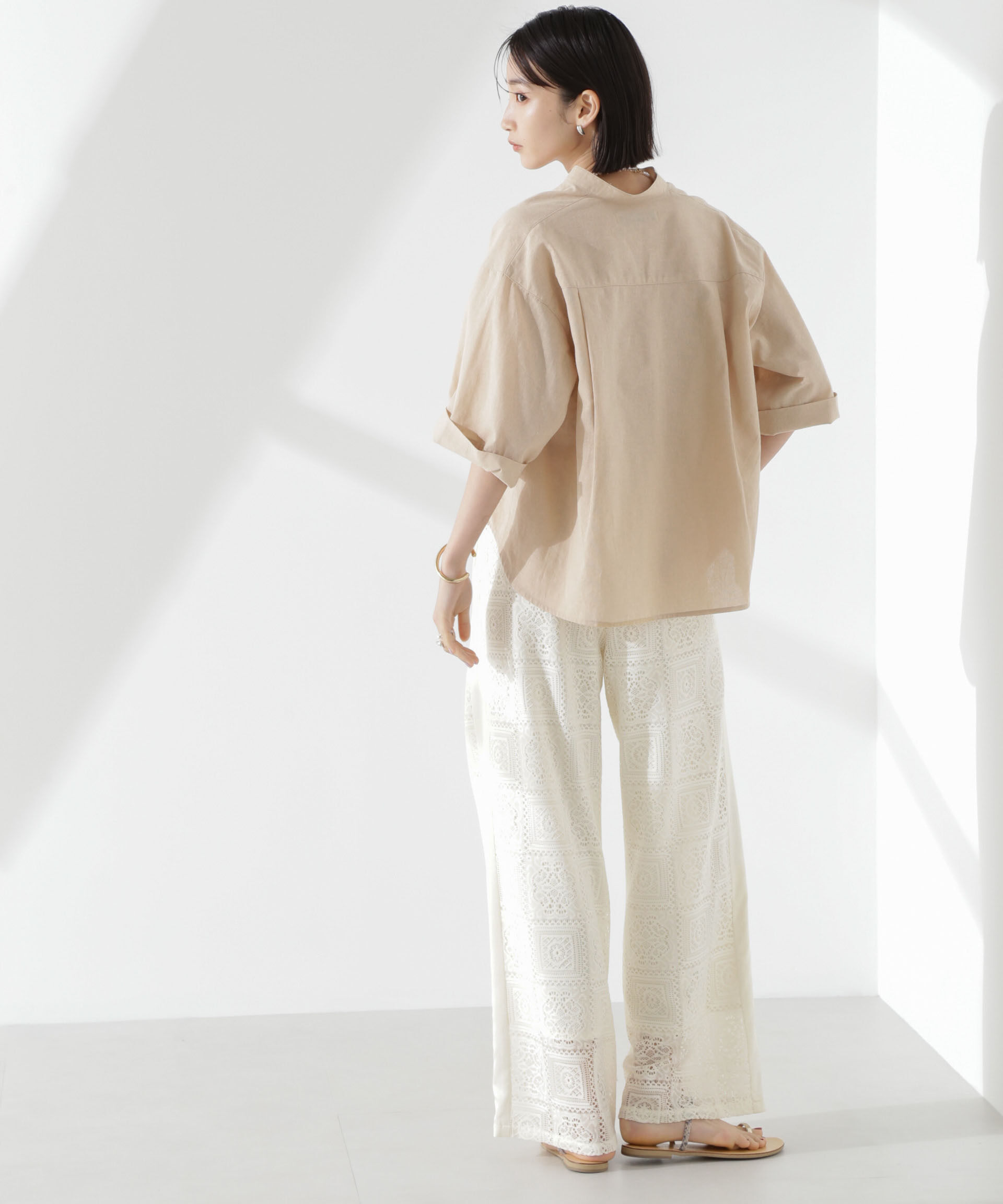 nano･universe「サイド切り替えレースパンツ」|チノ|