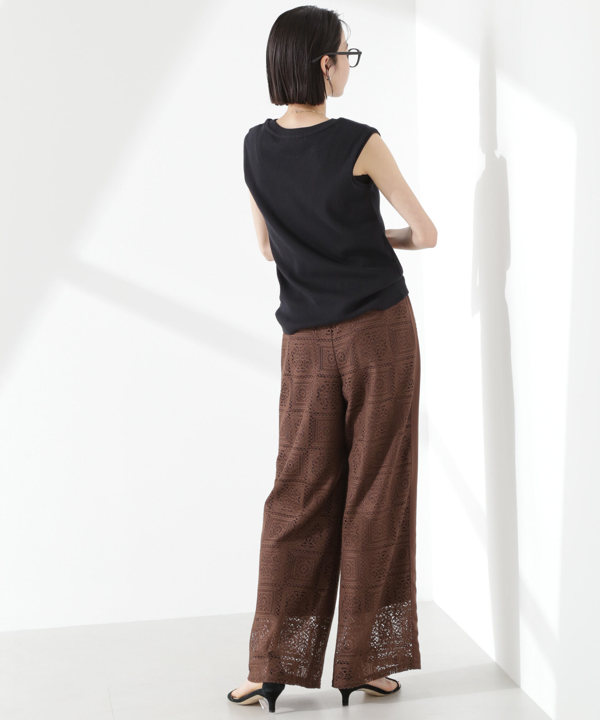 nano･universe「サイド切り替えレースパンツ」|チノ|