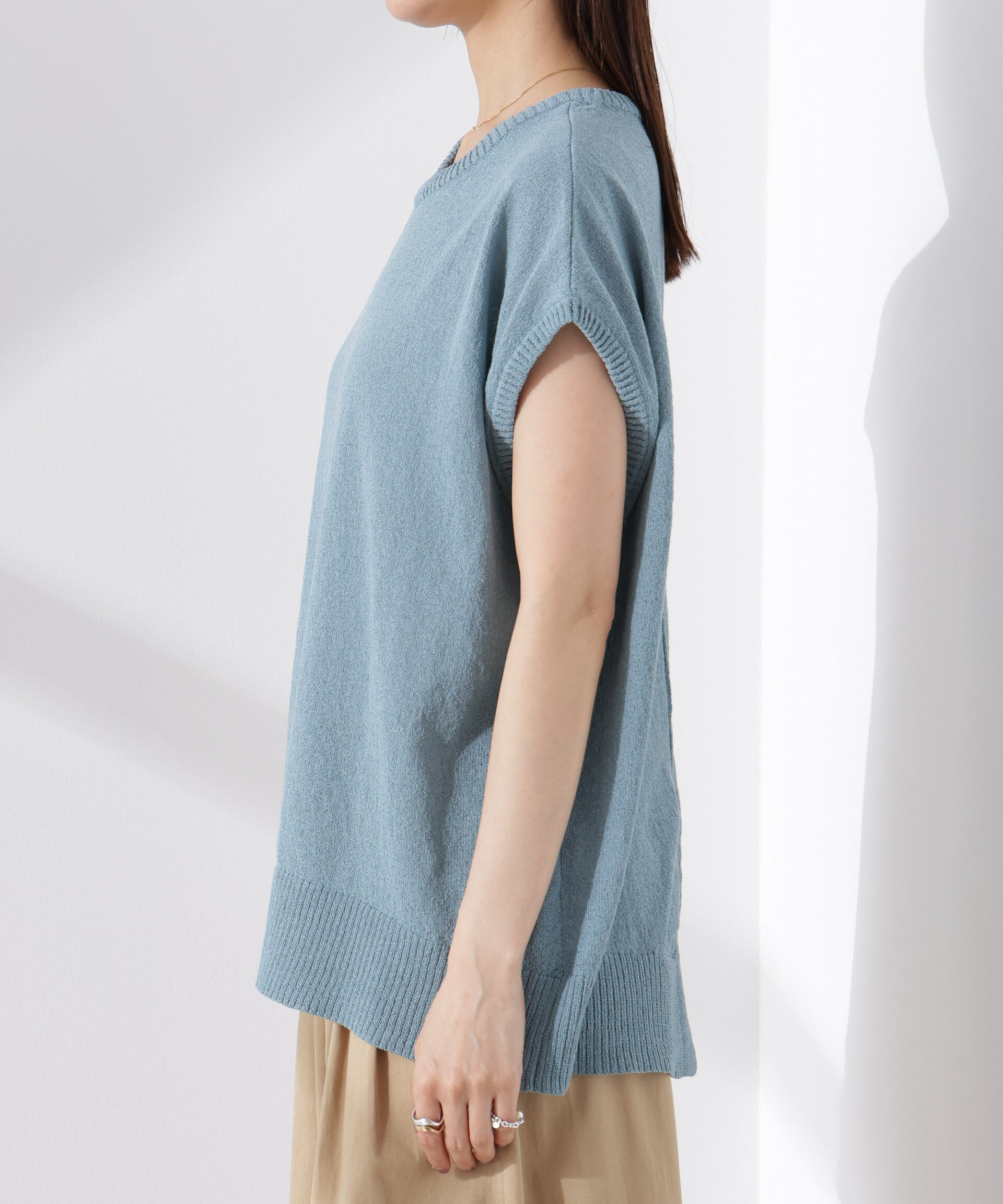 nano･universe「バックスリットシアーニットプルオーバー」|ニット・セーター|