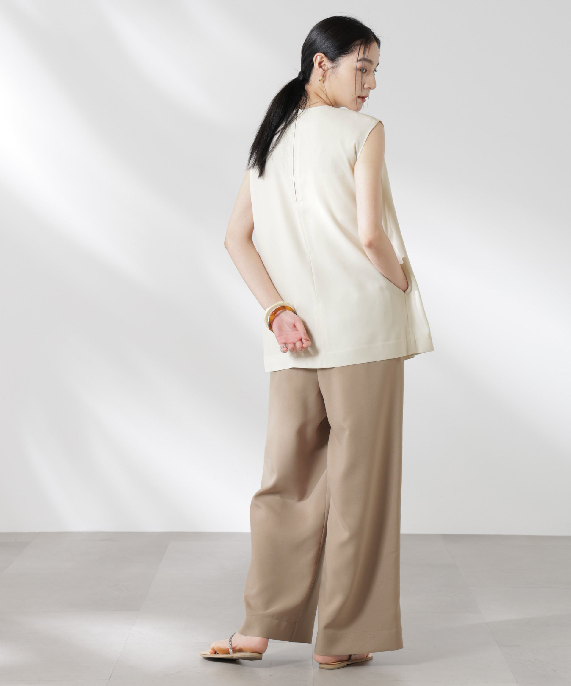 nano･universe「ダブルクロスフロントレイヤードブラウス (セットアップ可)」|シャツ・ブラウス|