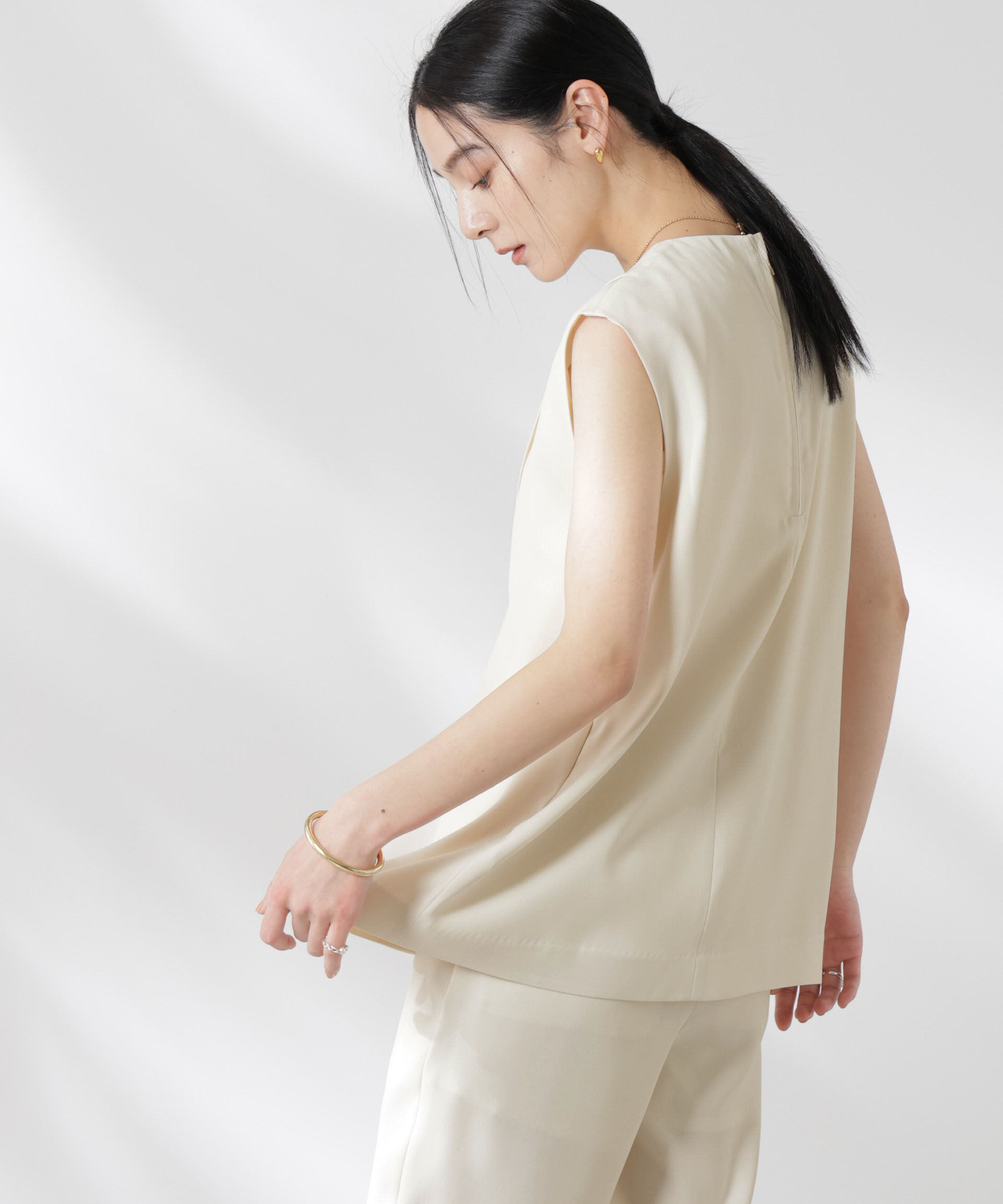 nano･universe「ダブルクロスフロントレイヤードブラウス (セットアップ可)」|シャツ・ブラウス|