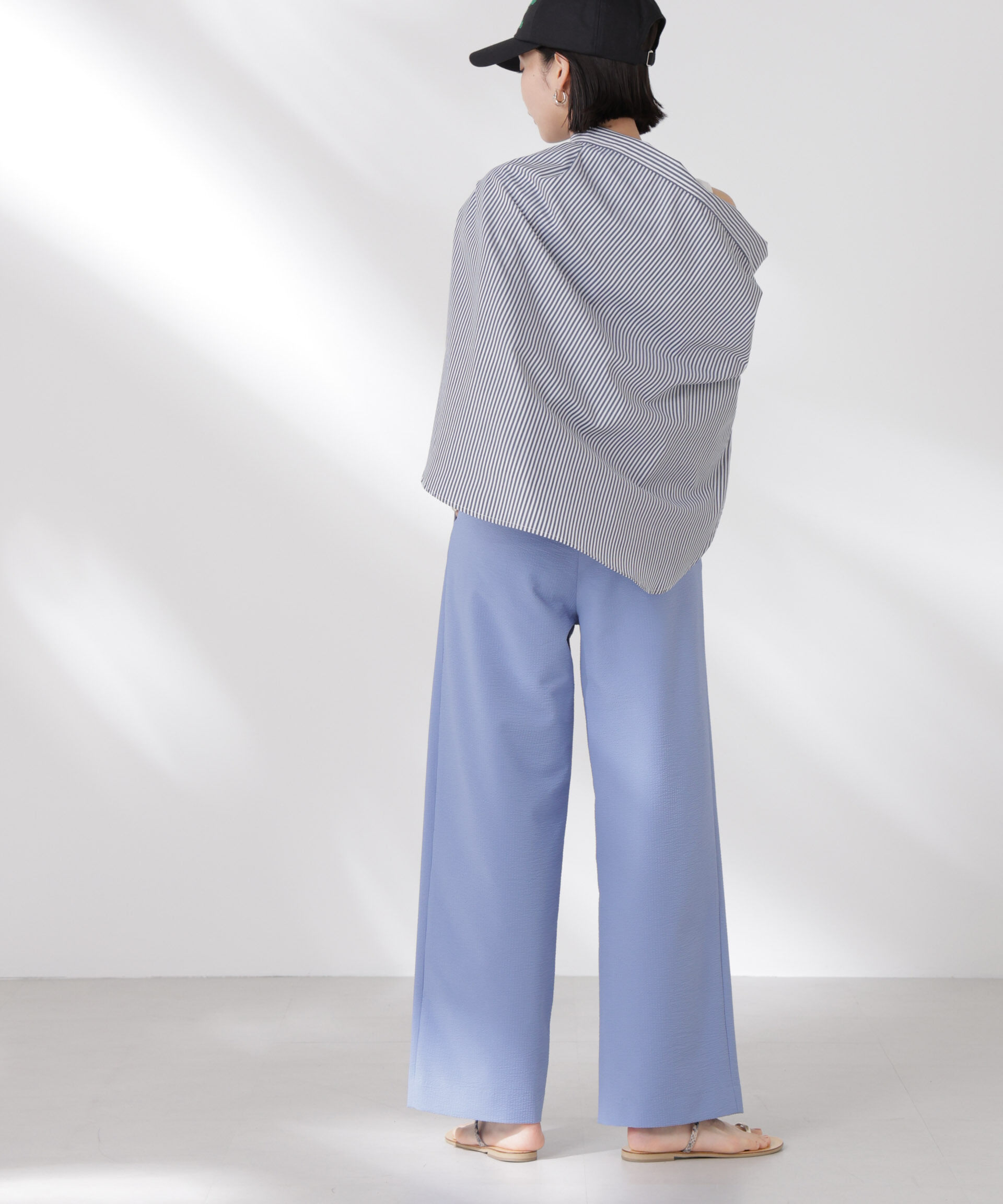 nano･universe「サッカータックワイドパンツ(セットアップ可)」|チノ|