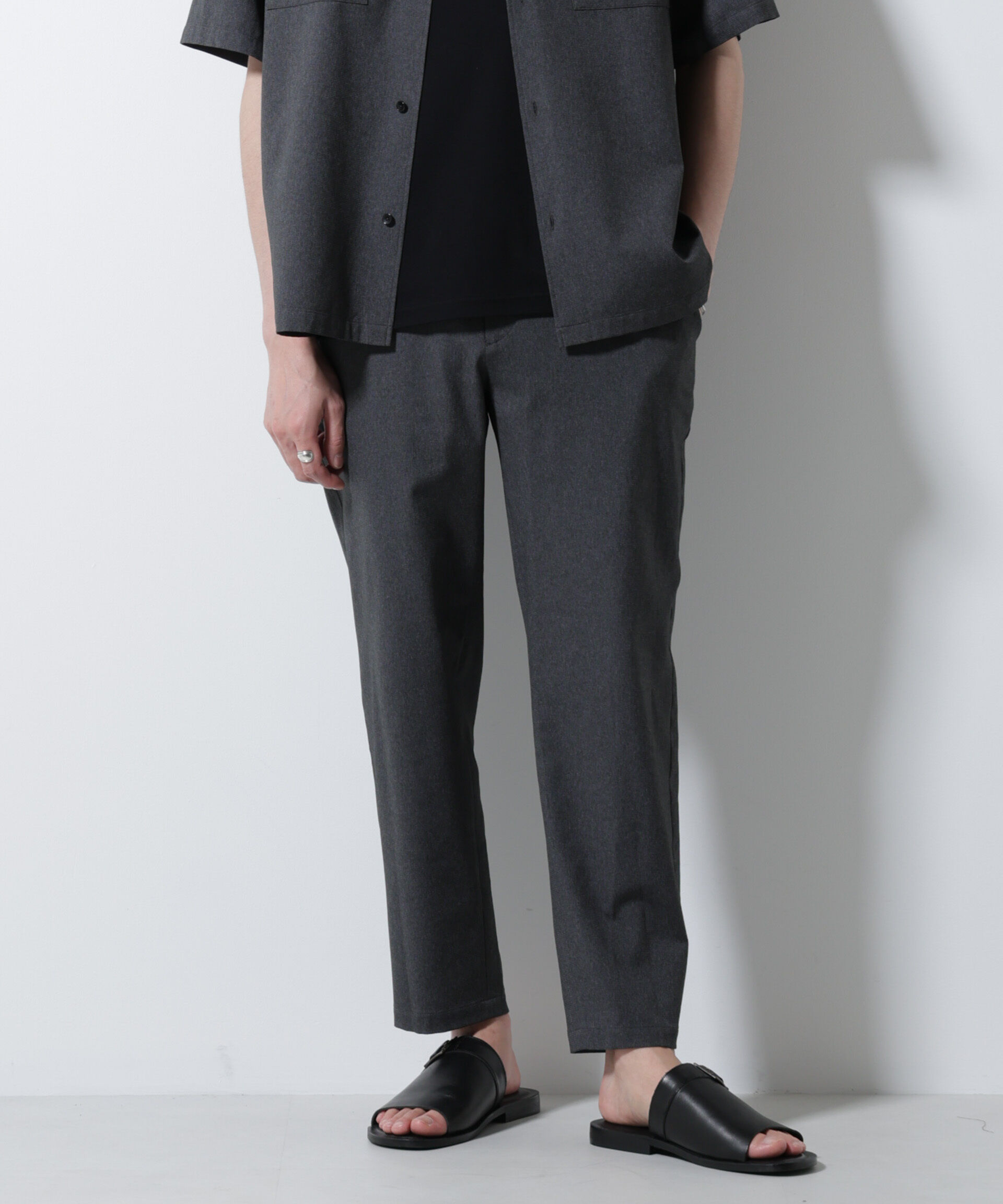 nano･universe「DotAir(R)ミニホールストレッチイージーパンツ/吸水速乾(セットアップ可)」|チノ|