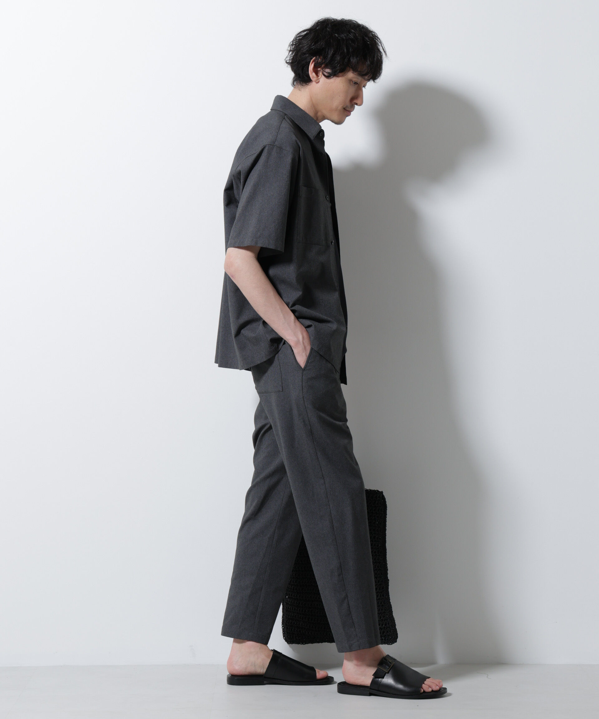 nano･universe「DotAir(R)ミニホールストレッチイージーパンツ/吸水速乾(セットアップ可)」|チノ|