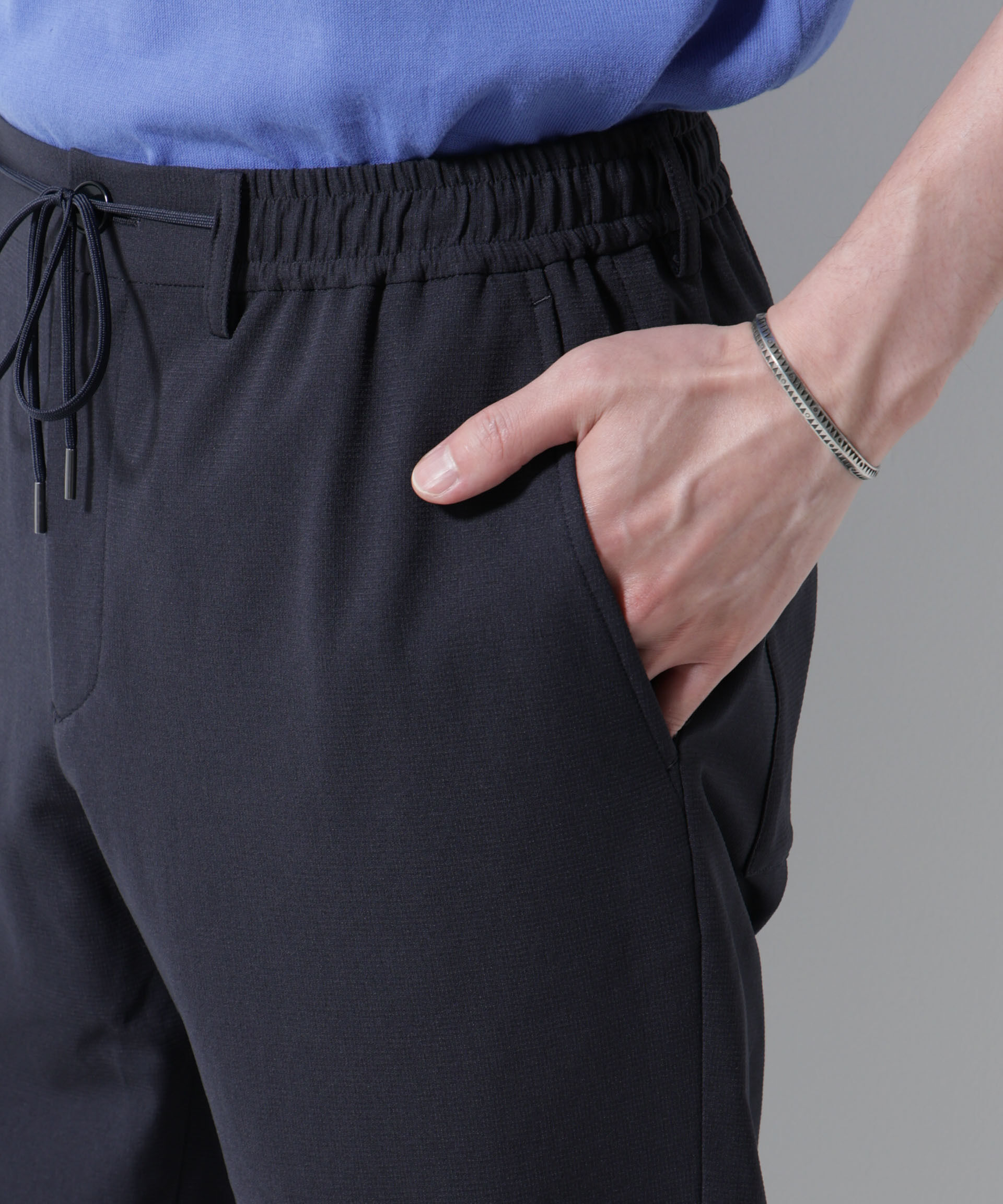 nano･universe「DotAir(R)ミニホールストレッチイージーパンツ/吸水速乾(セットアップ可)」|チノ|