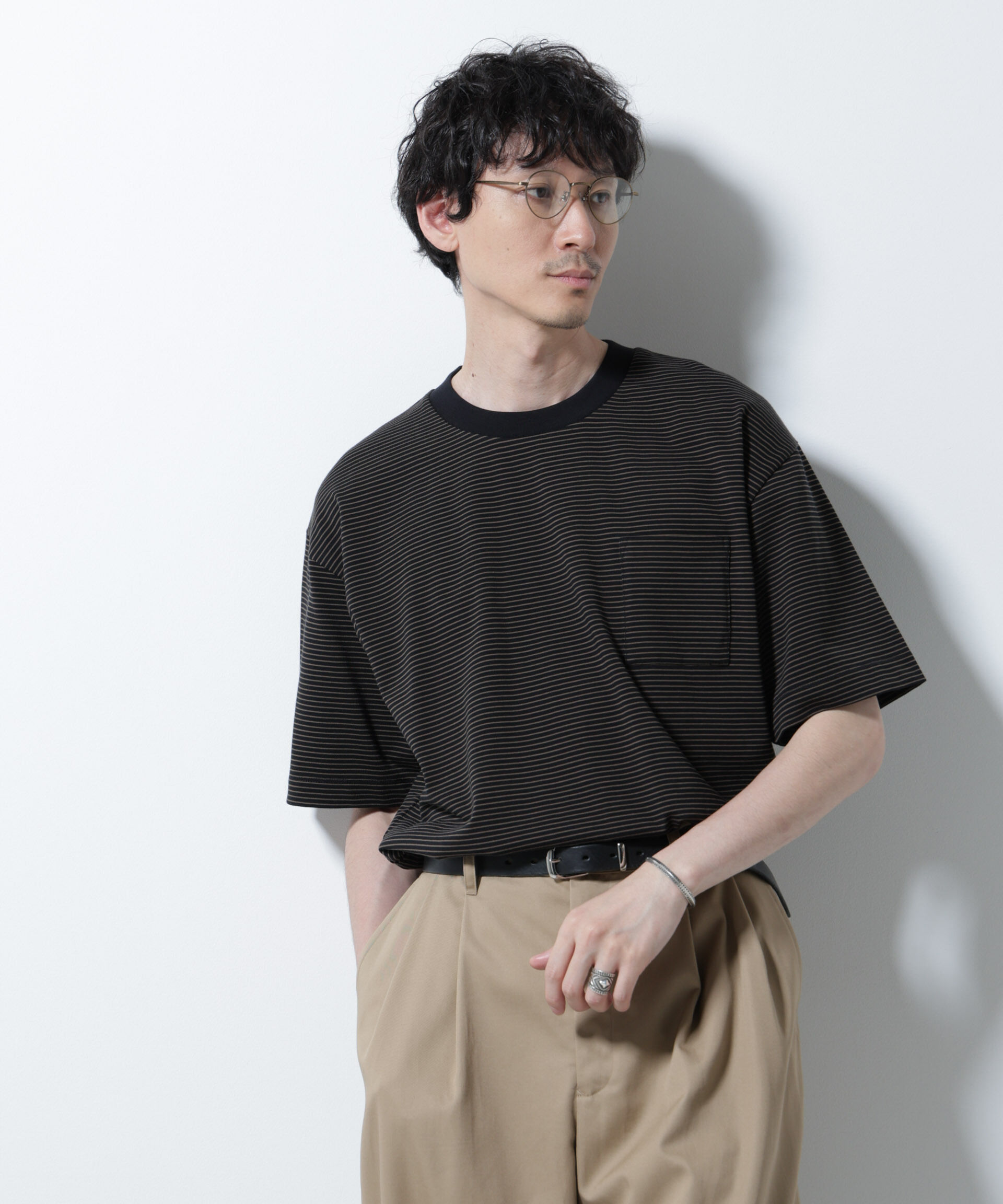 nano･universe「20シルケットボーダーTシャツ 半袖」|Tシャツ・カットソー|