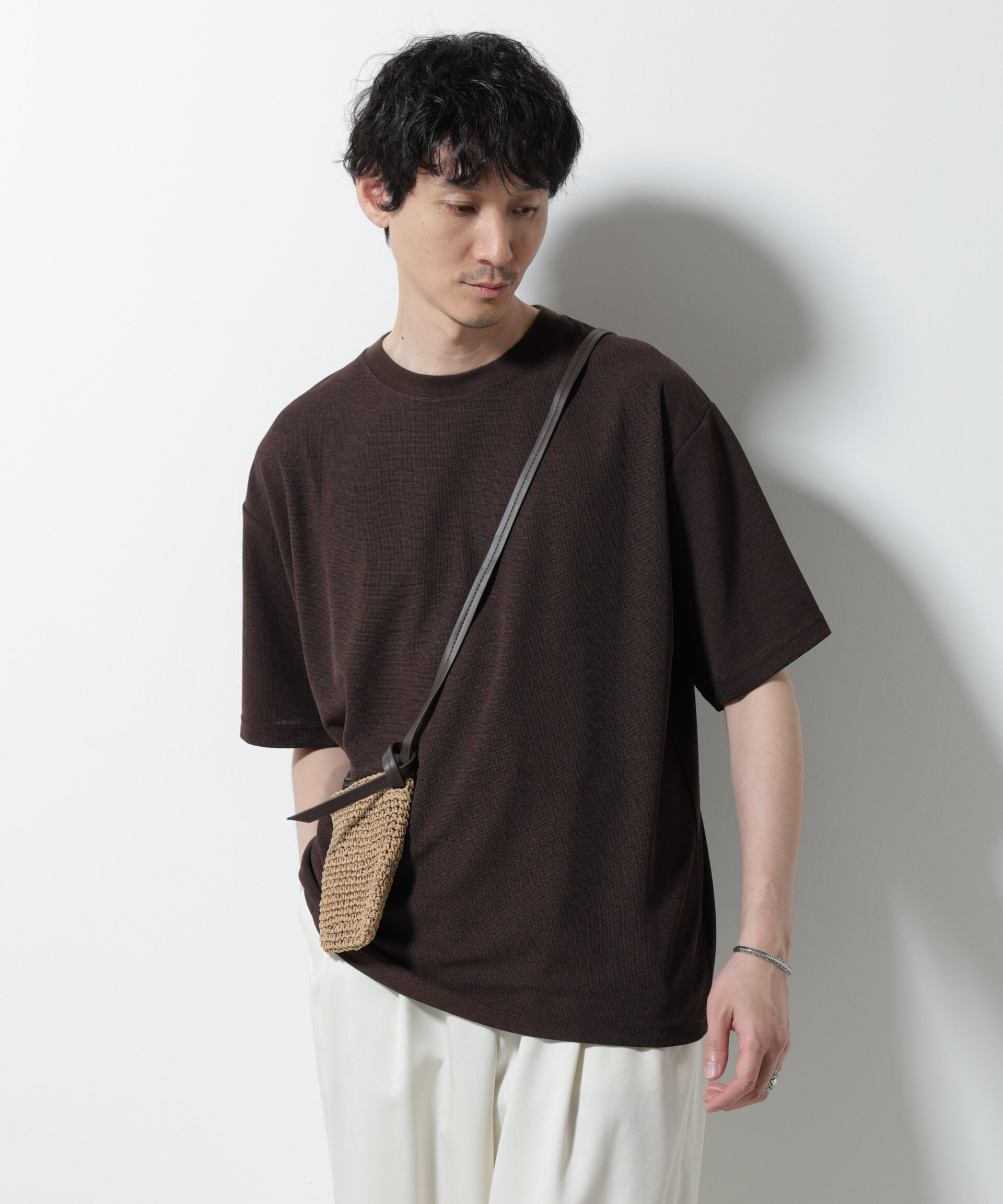 nano･universe「メランジサーフニットＴシャツ半袖」|ニット・セーター|