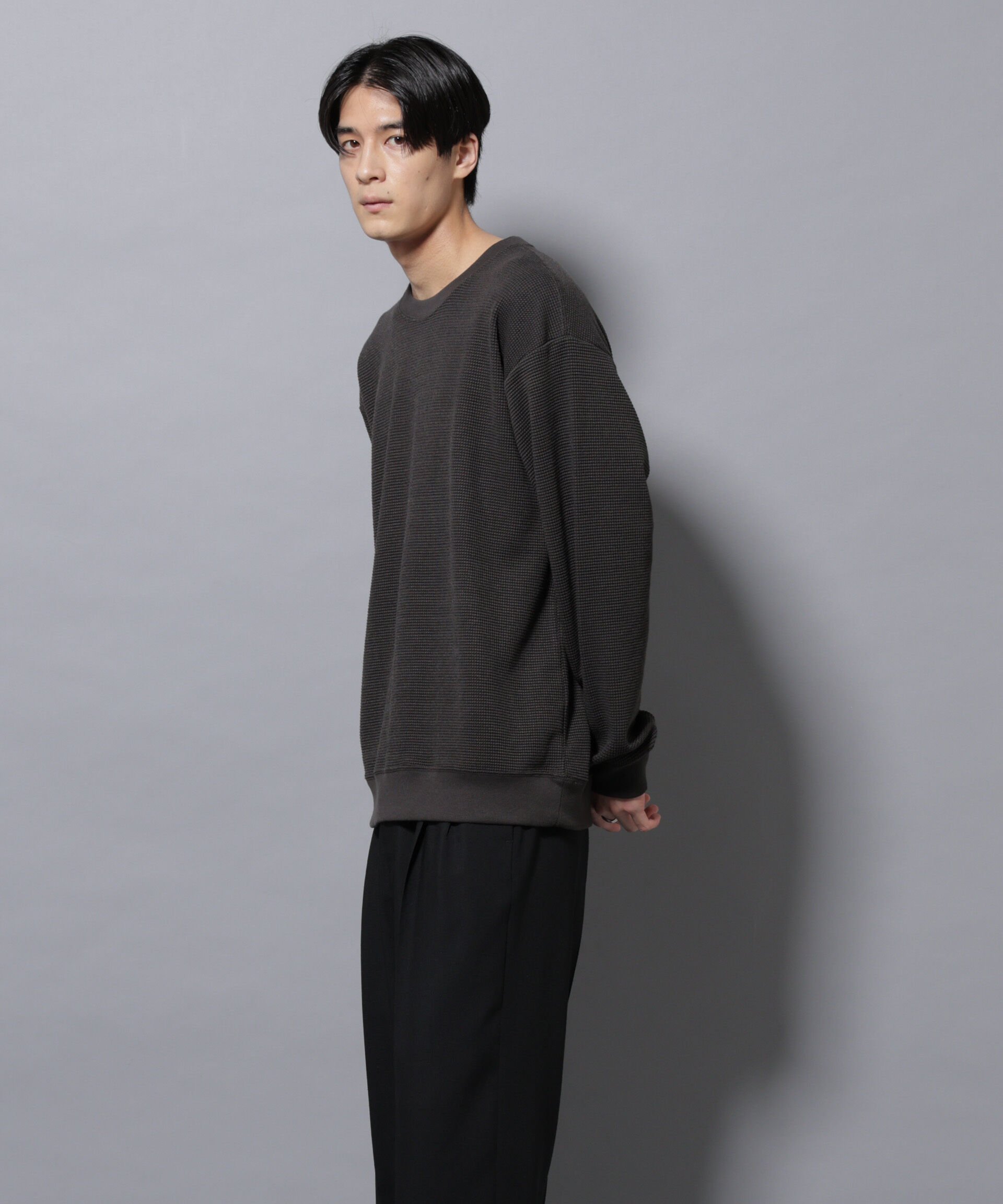 nano･universe「テックワッフルクルーネックＴシャツ」|Tシャツ・カットソー|