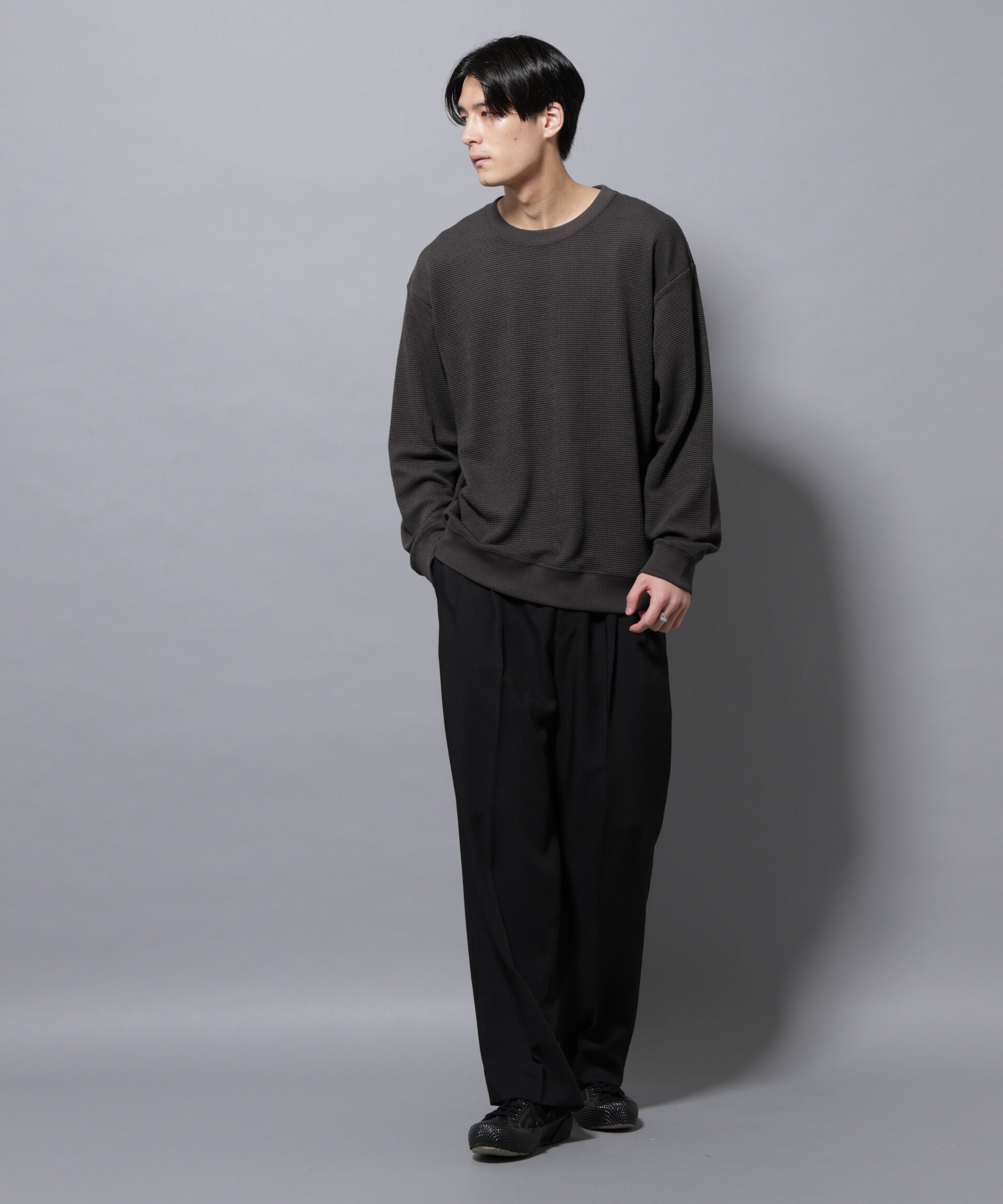 nano･universe「テックワッフルクルーネックＴシャツ」|Tシャツ・カットソー|