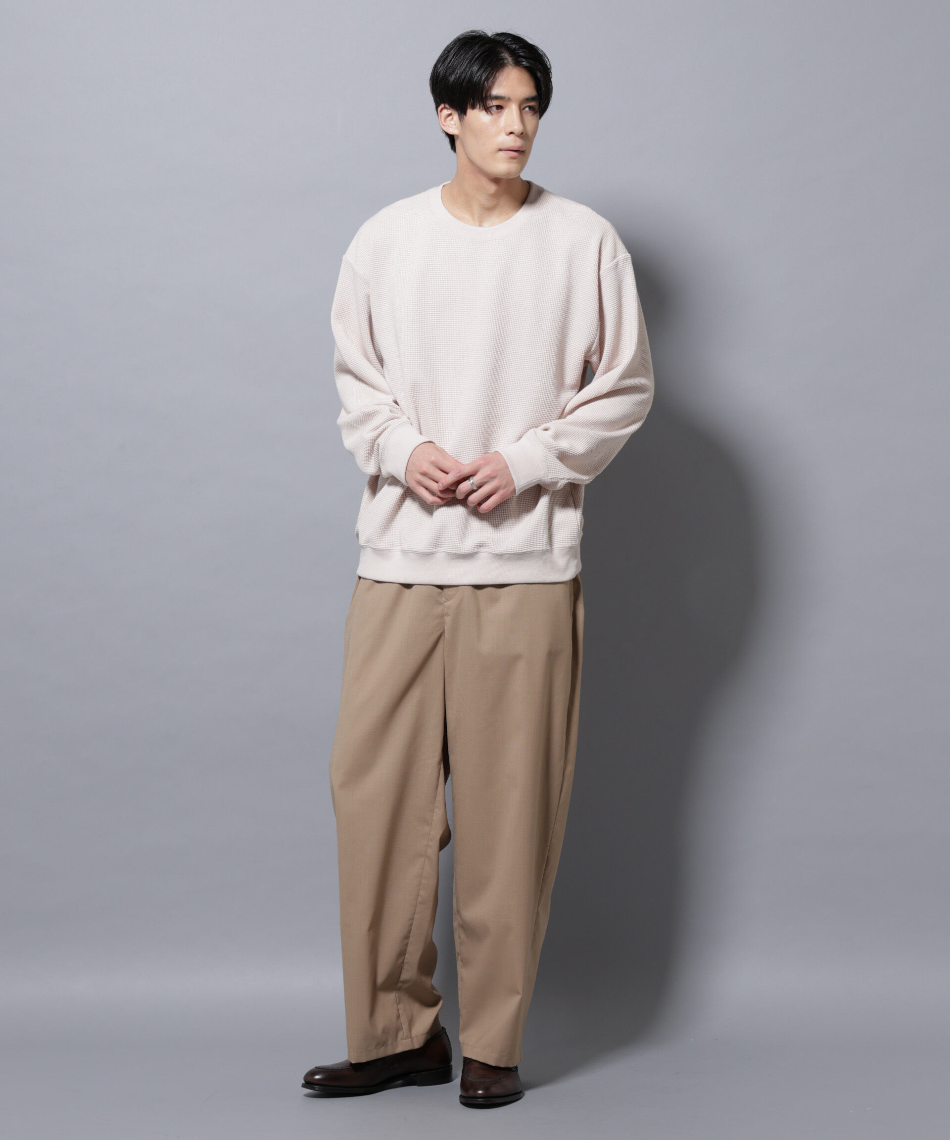 nano･universe「テックワッフルクルーネックＴシャツ」|Tシャツ・カットソー|