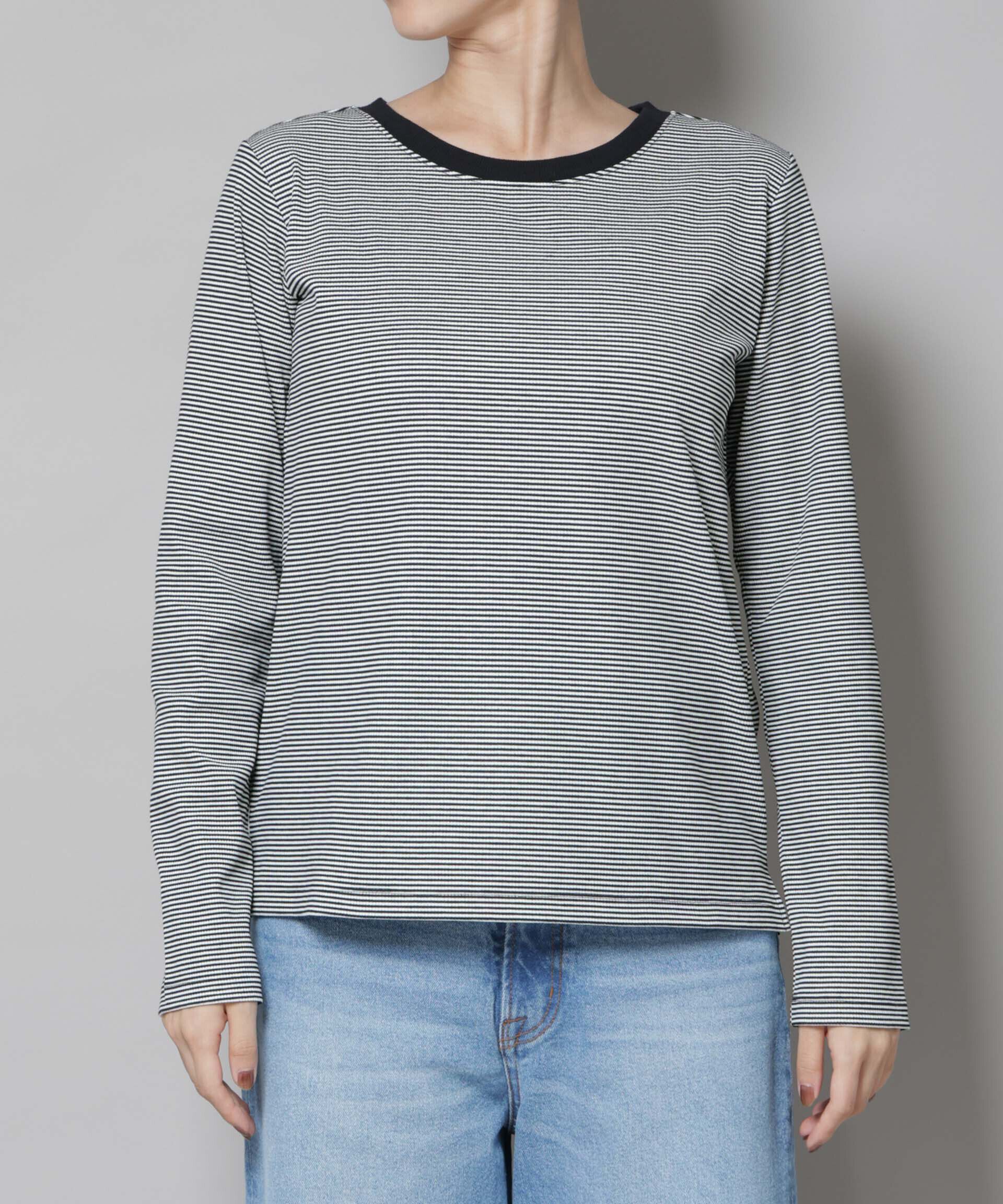 nano･universe「ミジンボーダーロングスリーブTシャツ」|Tシャツ・カットソー|