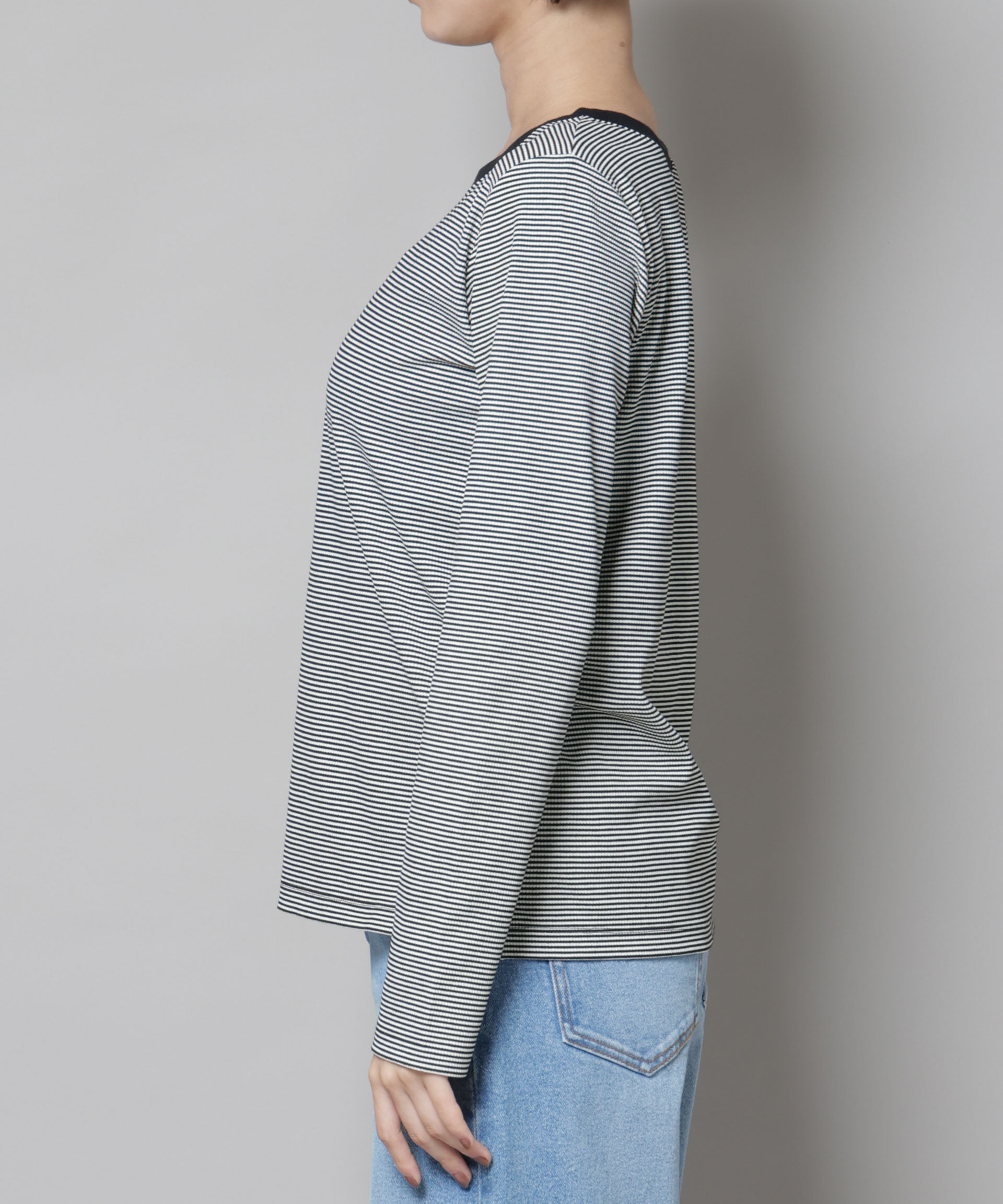 nano･universe「ミジンボーダーロングスリーブTシャツ」|Tシャツ・カットソー|