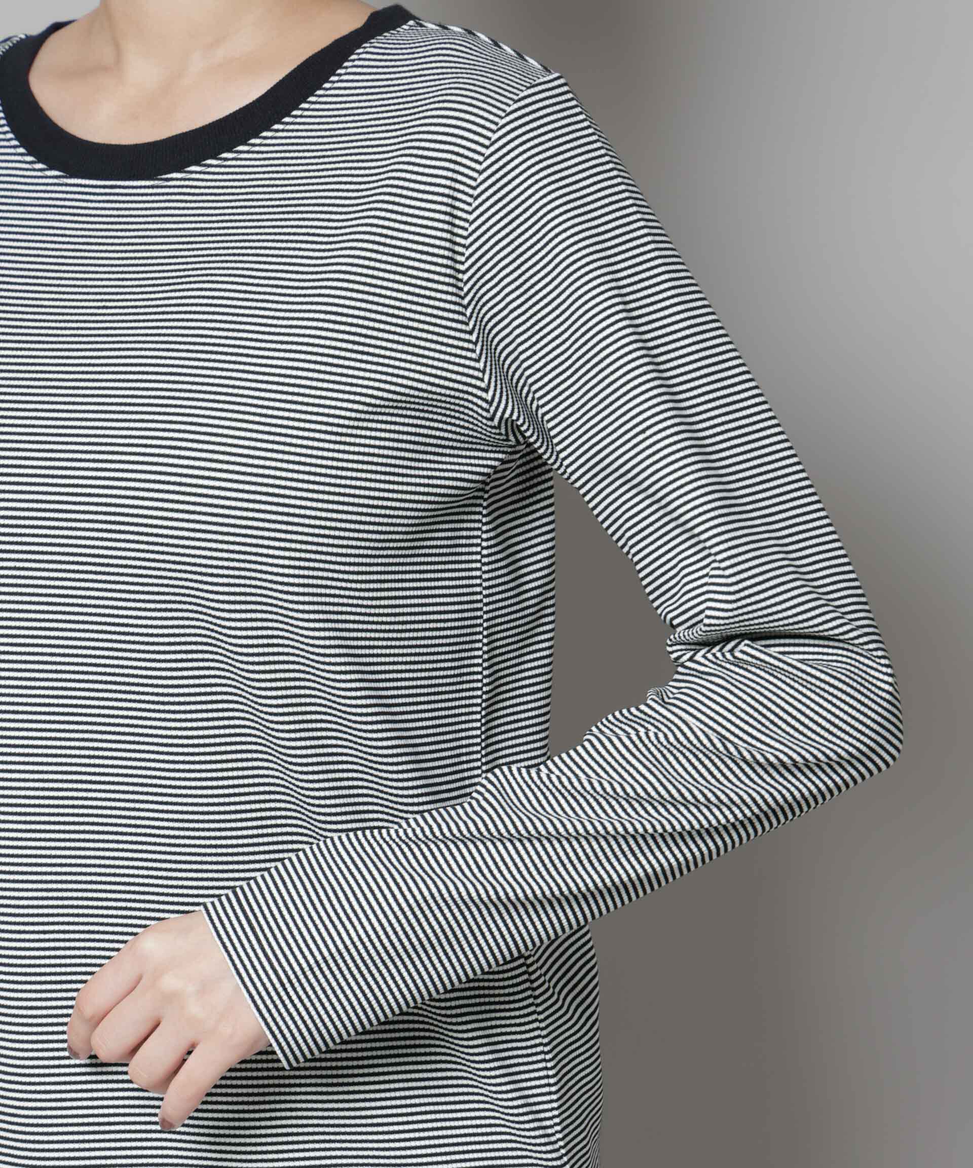 nano･universe「ミジンボーダーロングスリーブTシャツ」|Tシャツ・カットソー|