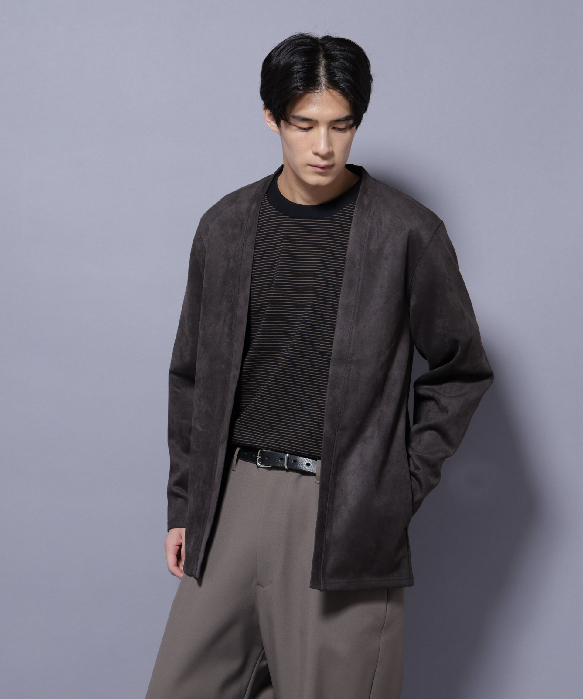 nano･universe「フェイクスエードトッパーカーディガン」|Tシャツ・カットソー|