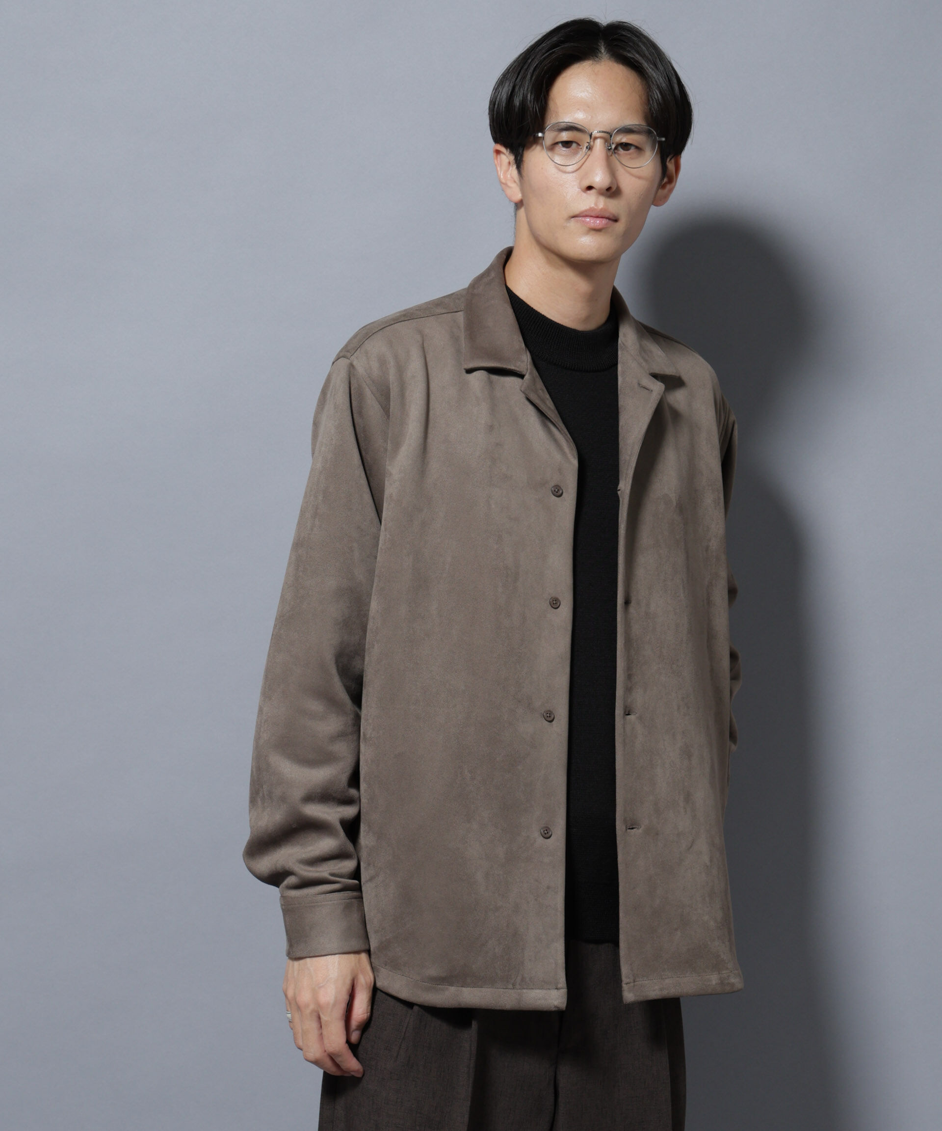 nano･universe「フェイクスエードシャツ 長袖」|シャツ・ブラウス|