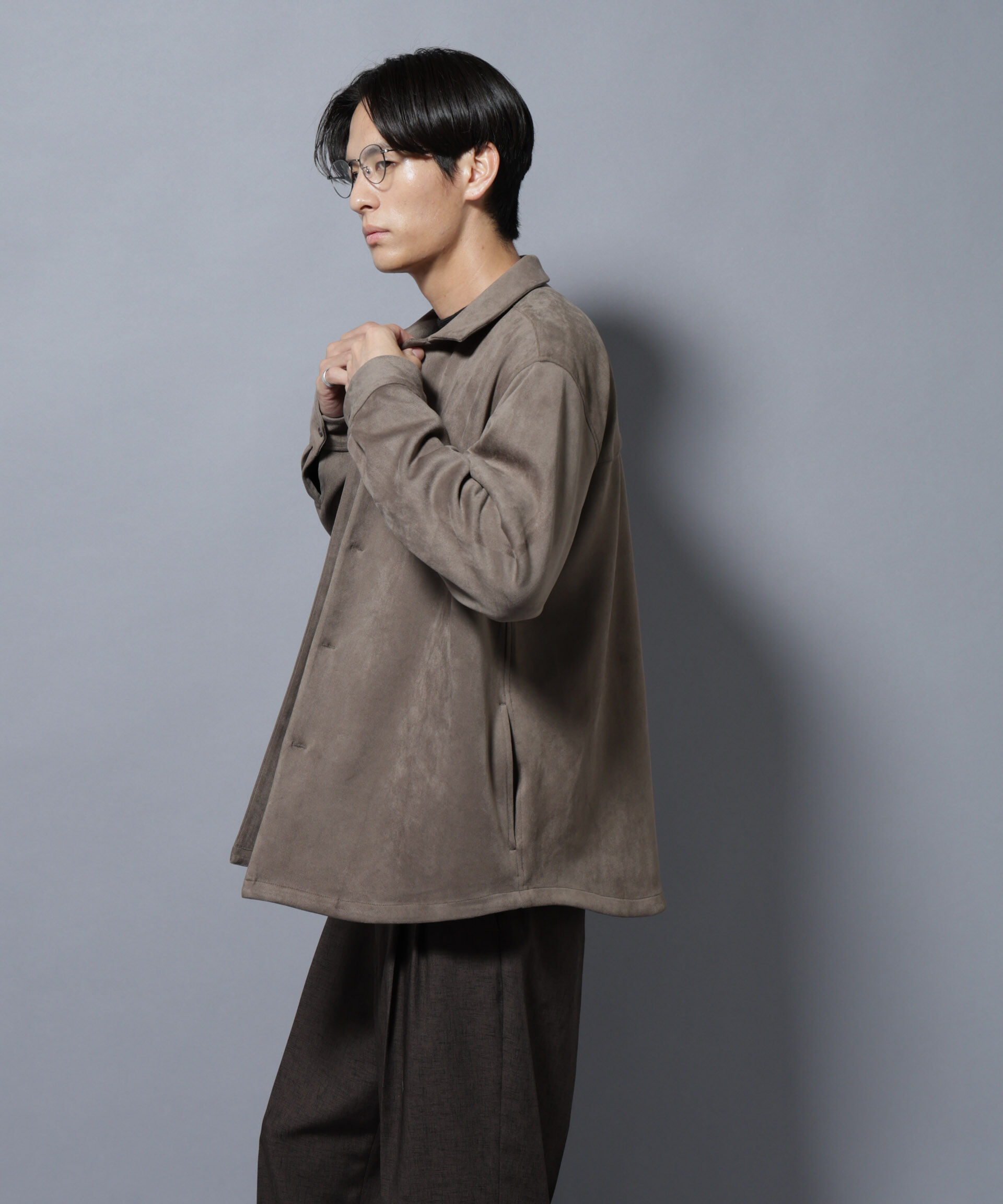 nano･universe「フェイクスエードシャツ 長袖」|シャツ・ブラウス|