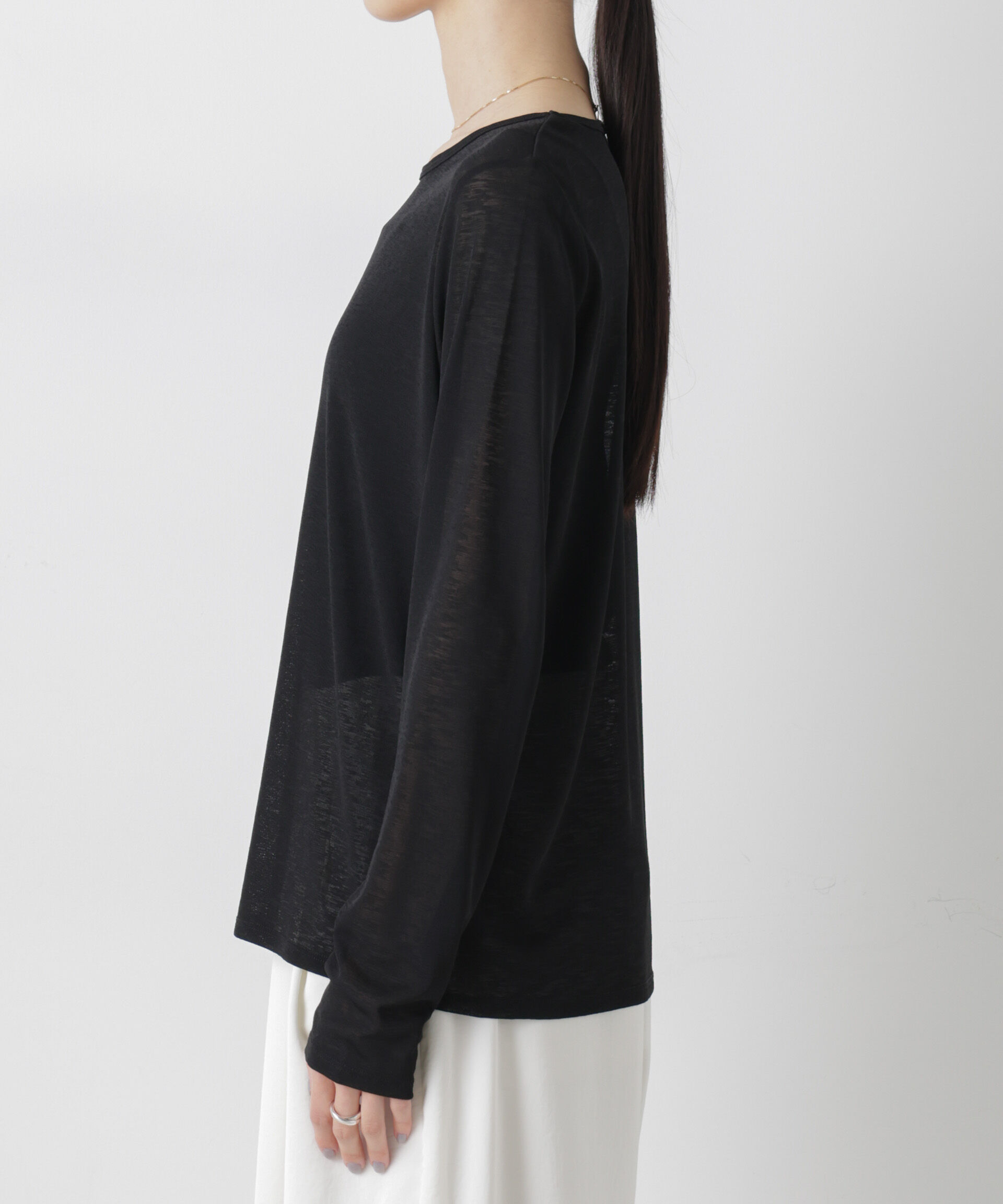 nano･universe「スラブシアーロングスリーブTシャツ」|Tシャツ・カットソー|