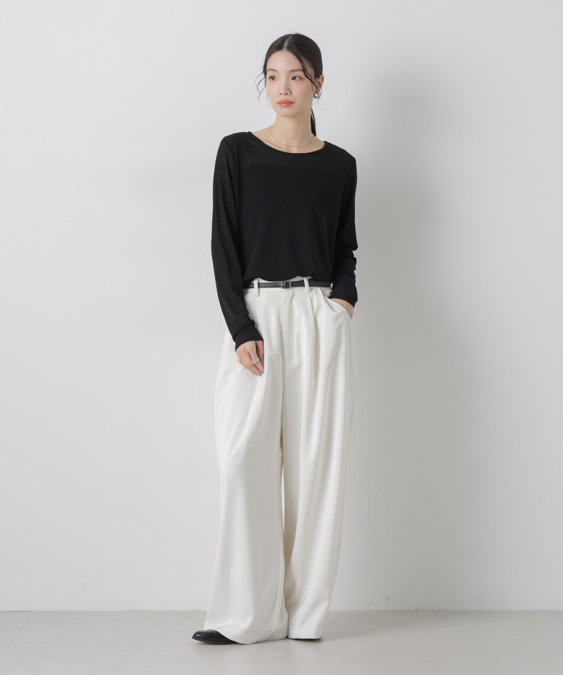 nano･universe「スラブシアーロングスリーブTシャツ」|Tシャツ・カットソー|