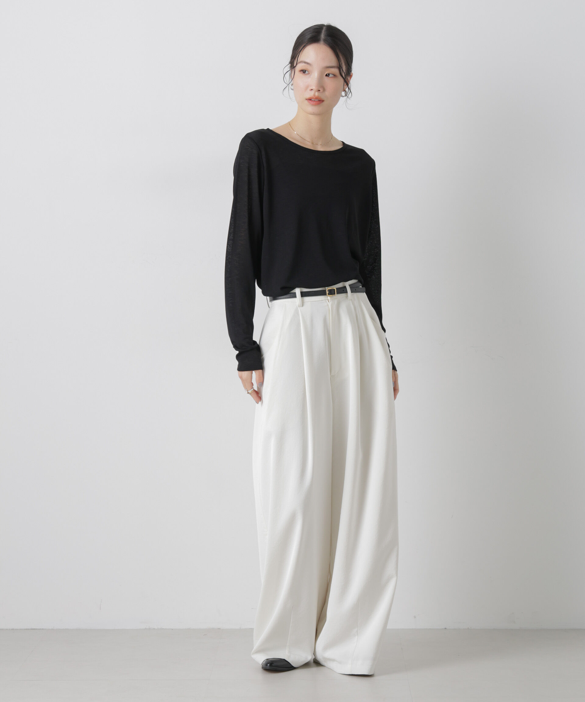 nano･universe「スラブシアーロングスリーブTシャツ」|Tシャツ・カットソー|