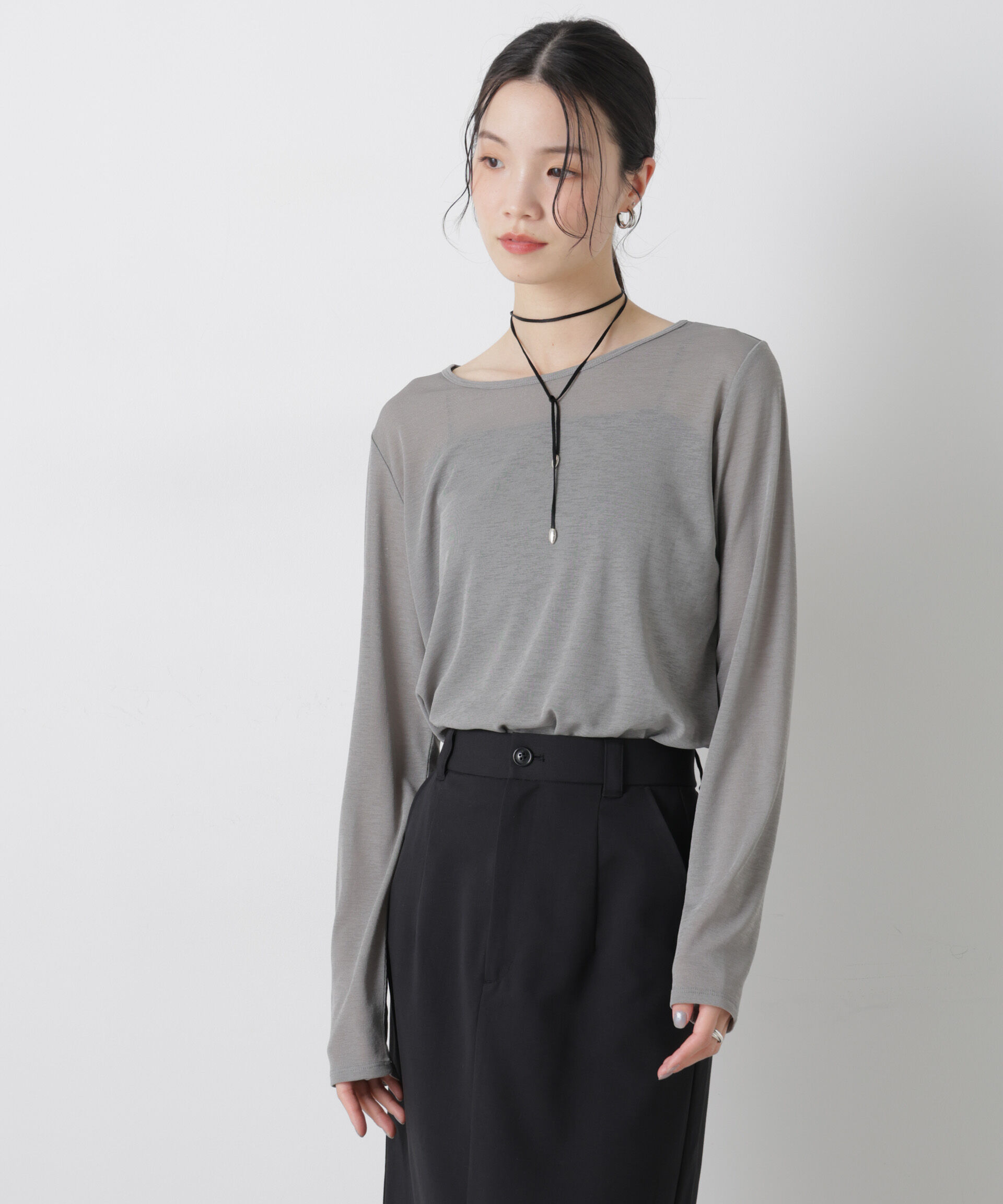 nano･universe「スラブシアーロングスリーブTシャツ」|Tシャツ・カットソー|