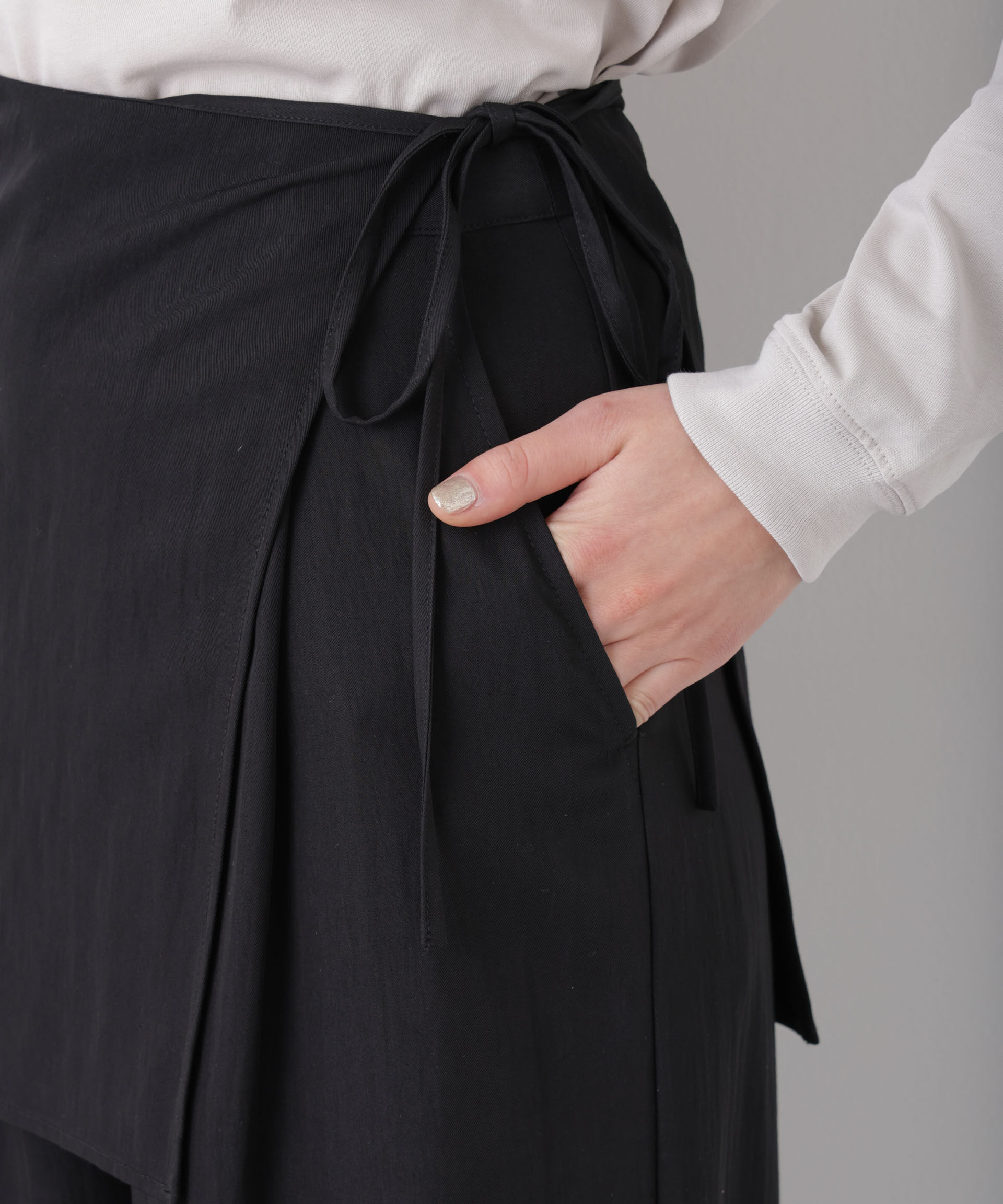 nano･universe「スカーフセットタックワイドパンツ」|チノ|