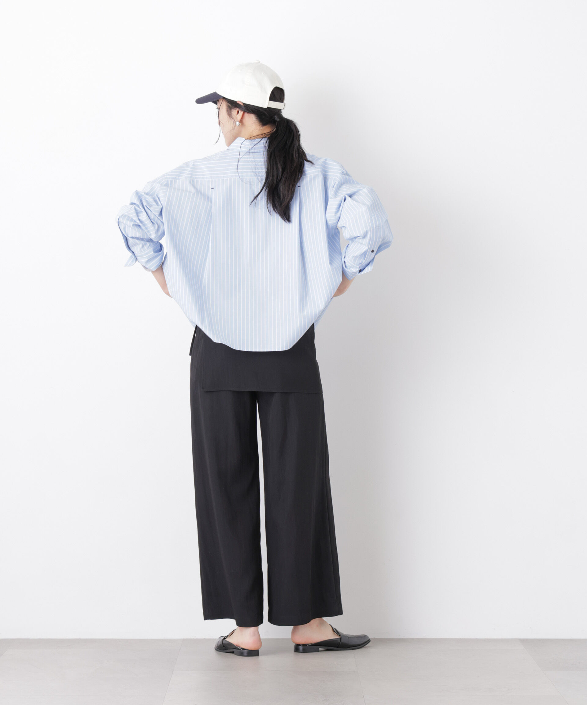 nano･universe「スカーフセットタックワイドパンツ」|チノ|