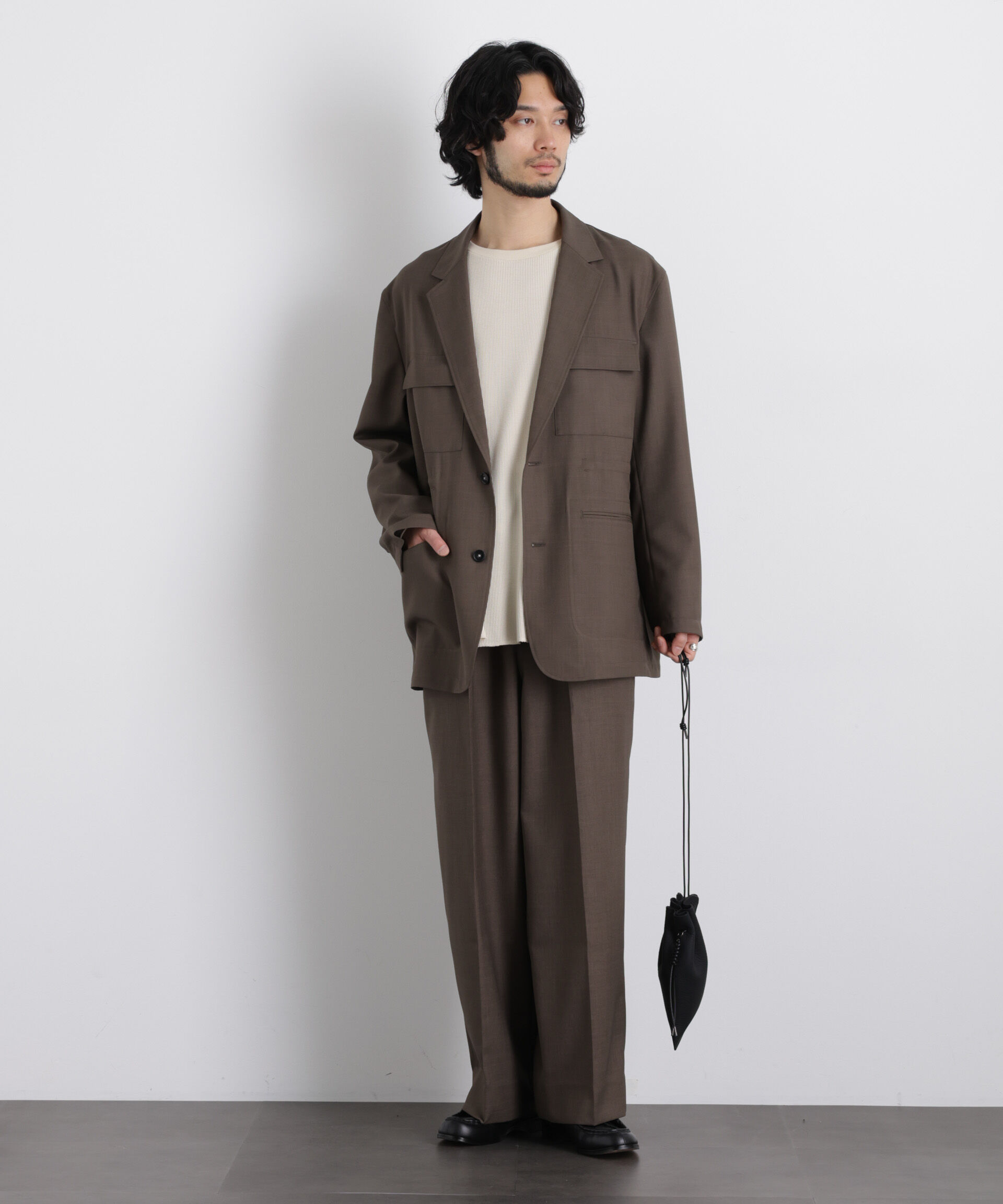 nano･universe「「Gavante」ドライギャバワイドカーゴパンツ」|チノ|