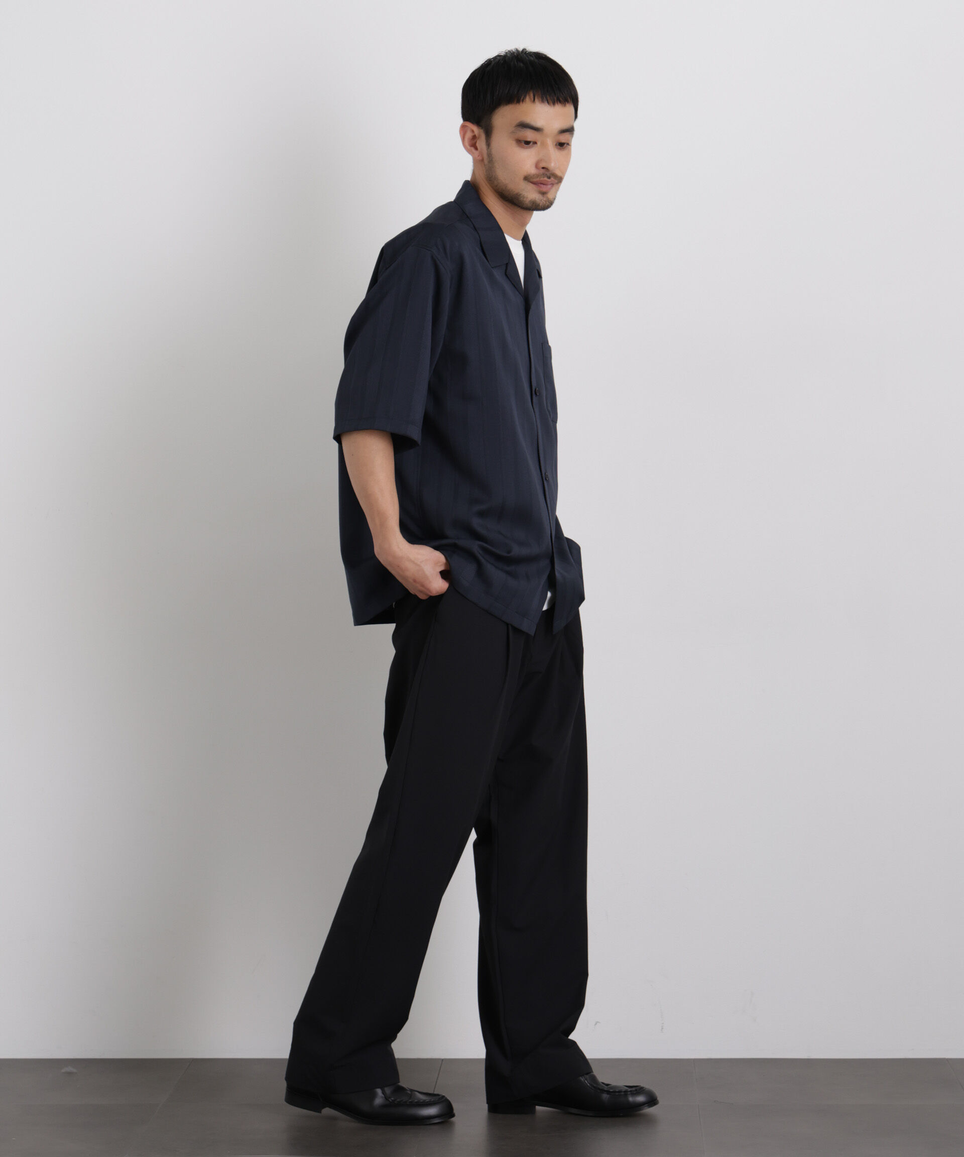 nano･universe「ストレッチワイド イージーパンツ」|チノ|