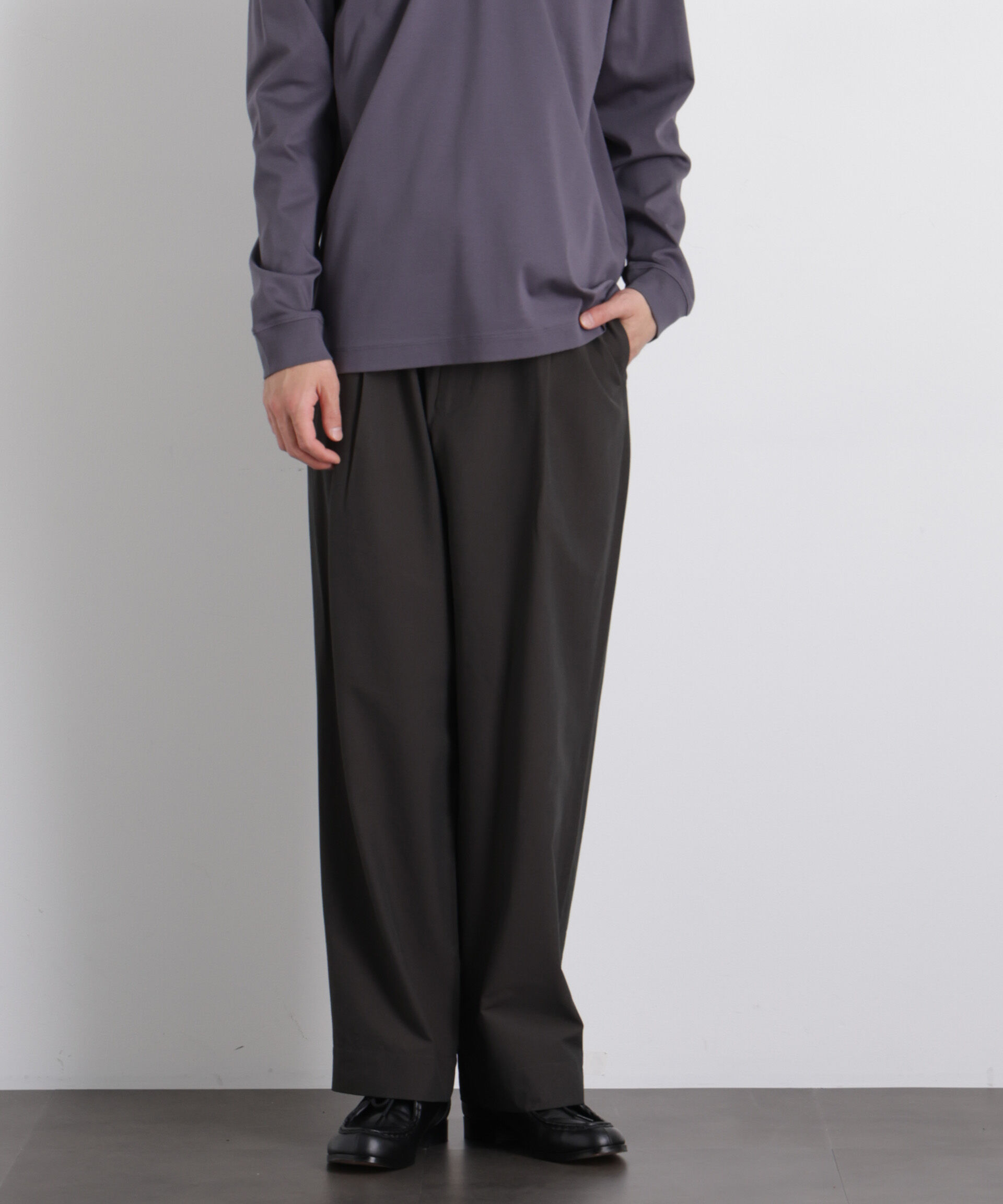 nano･universe「ストレッチワイド イージーパンツ」|チノ|