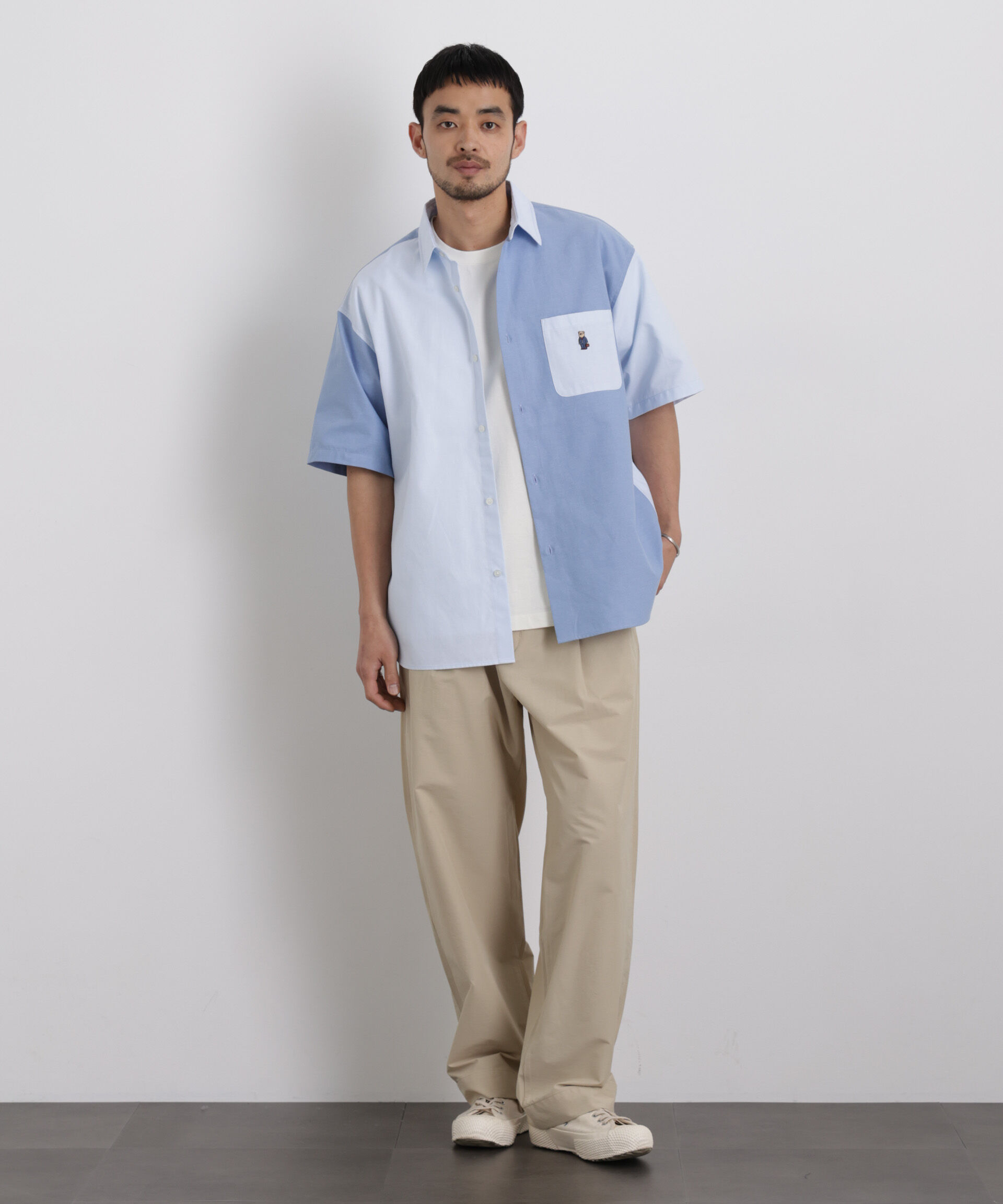 nano･universe「ストレッチワイド イージーパンツ」|チノ|