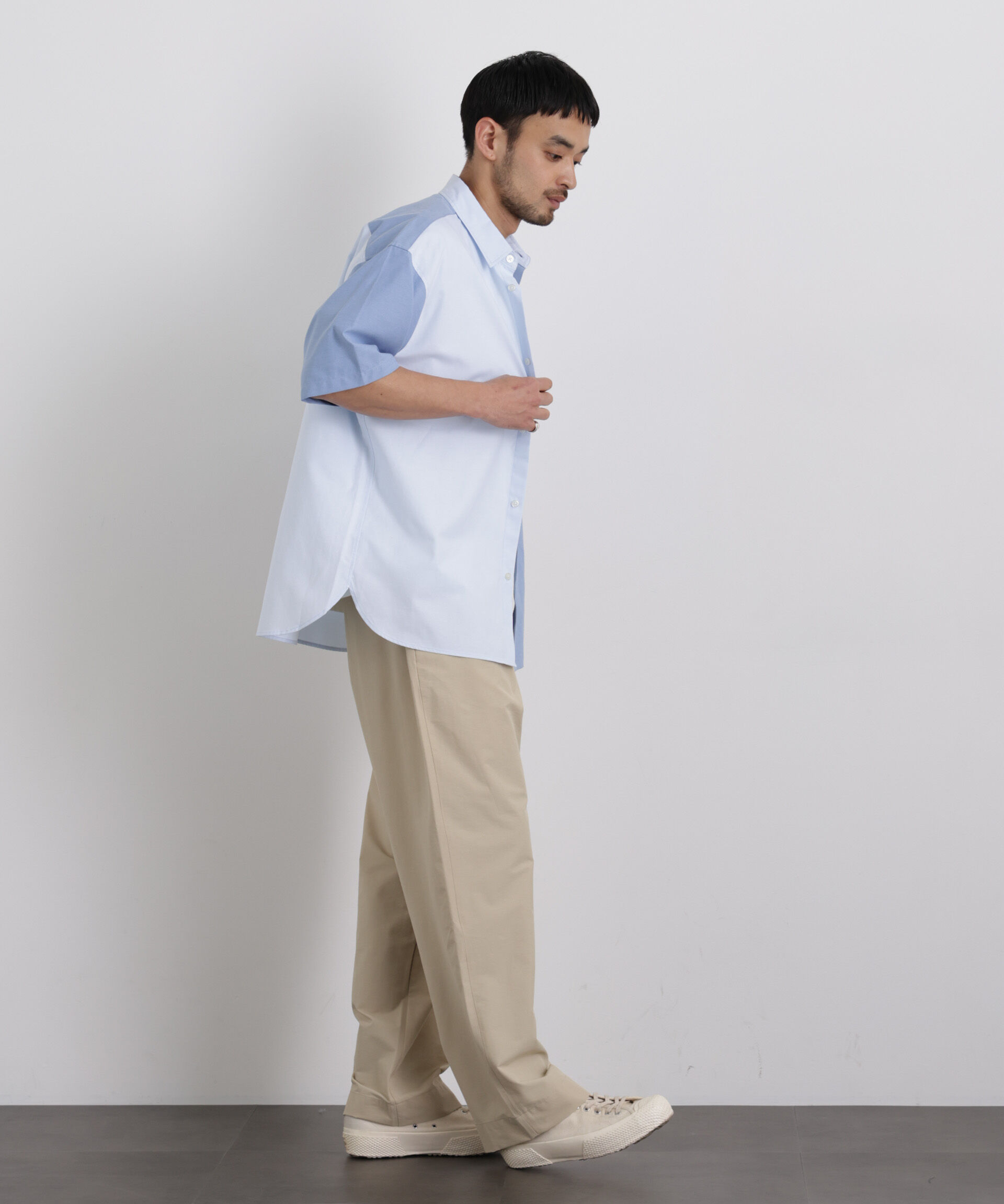 nano･universe「ストレッチワイド イージーパンツ」|チノ|