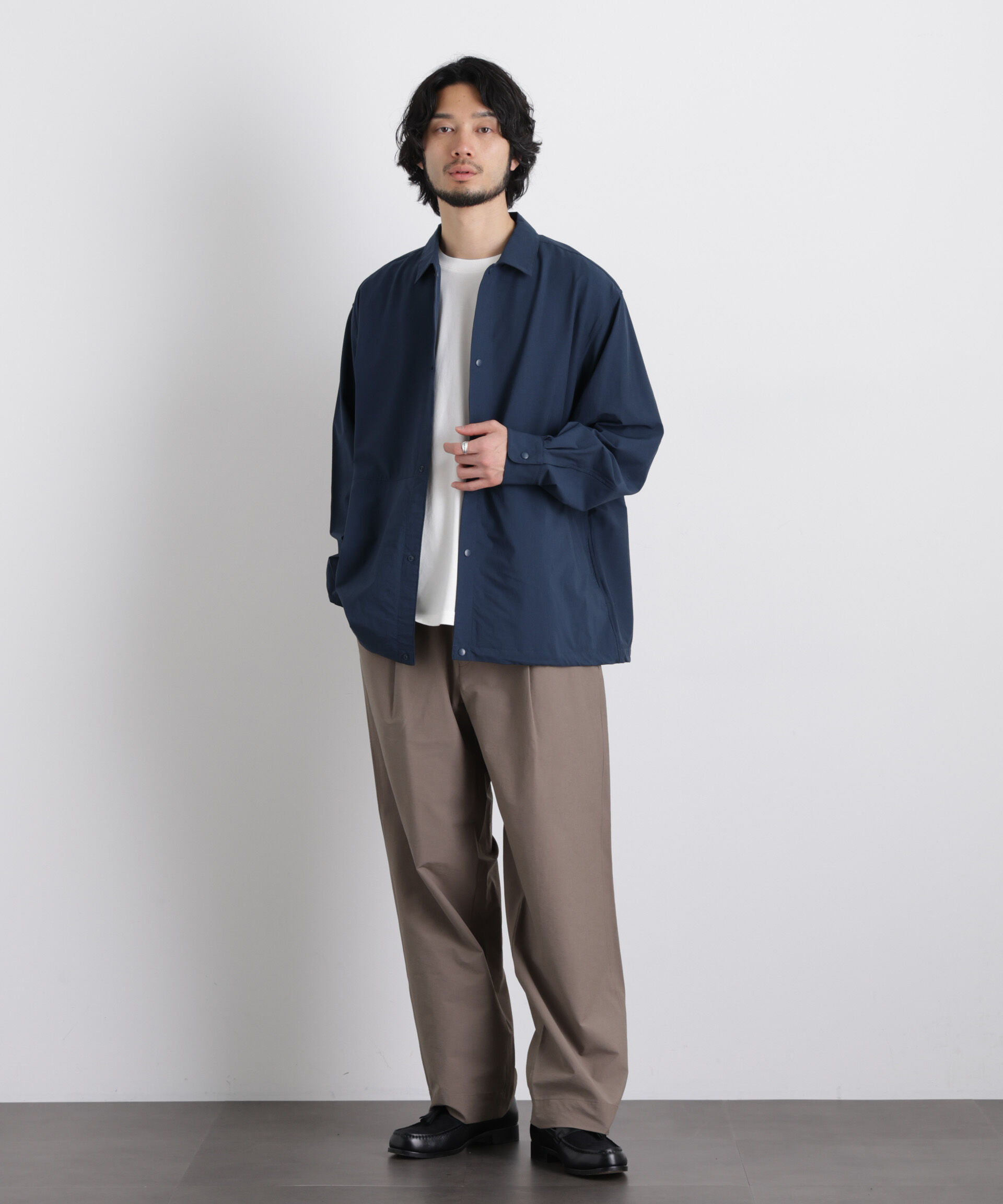 nano･universe「ストレッチワイド イージーパンツ」|チノ|