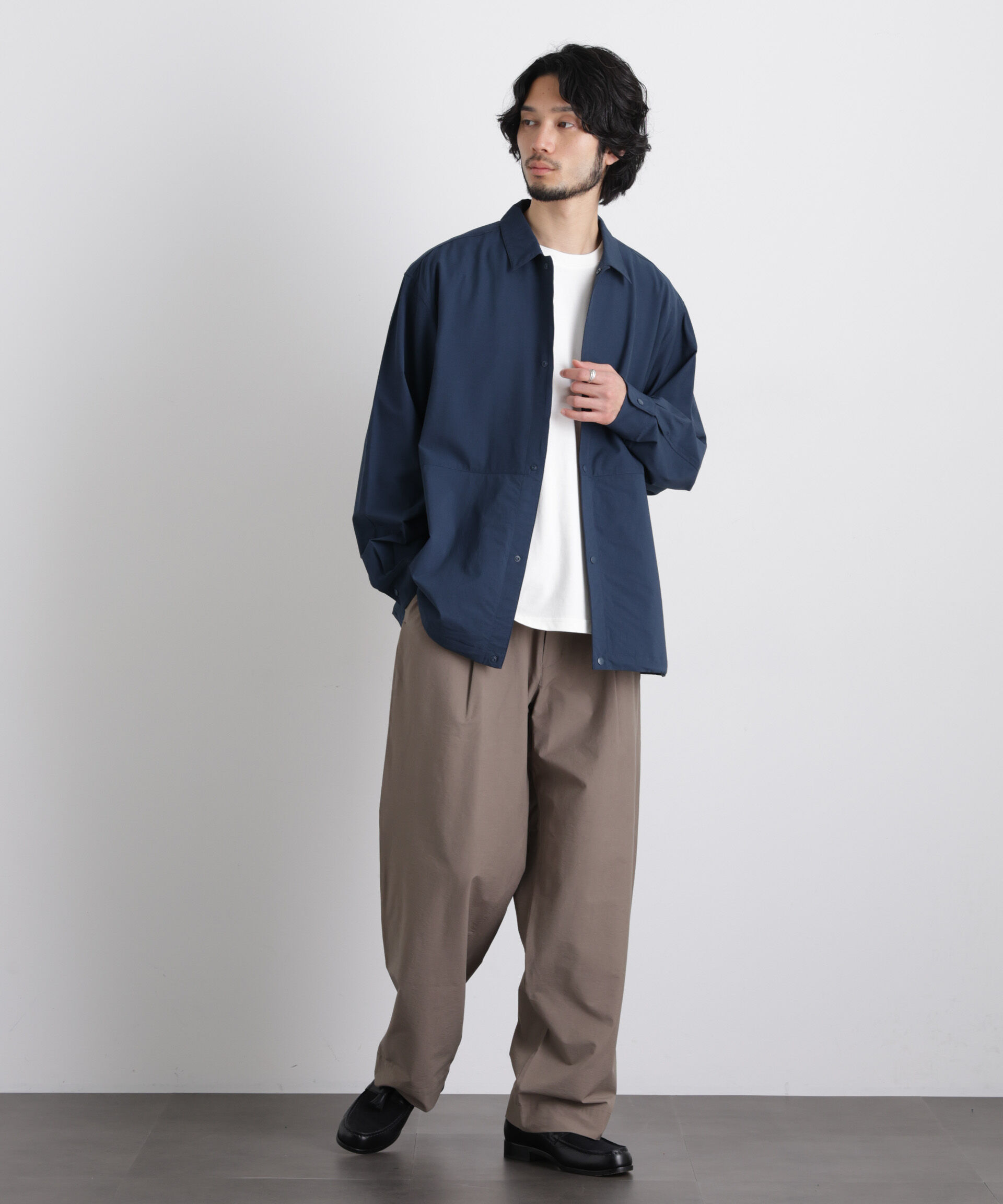 nano･universe「ストレッチワイド イージーパンツ」|チノ|