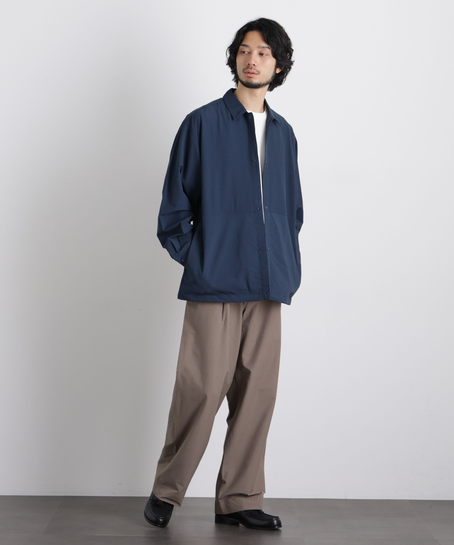 nano･universe「ストレッチワイド イージーパンツ」|チノ|