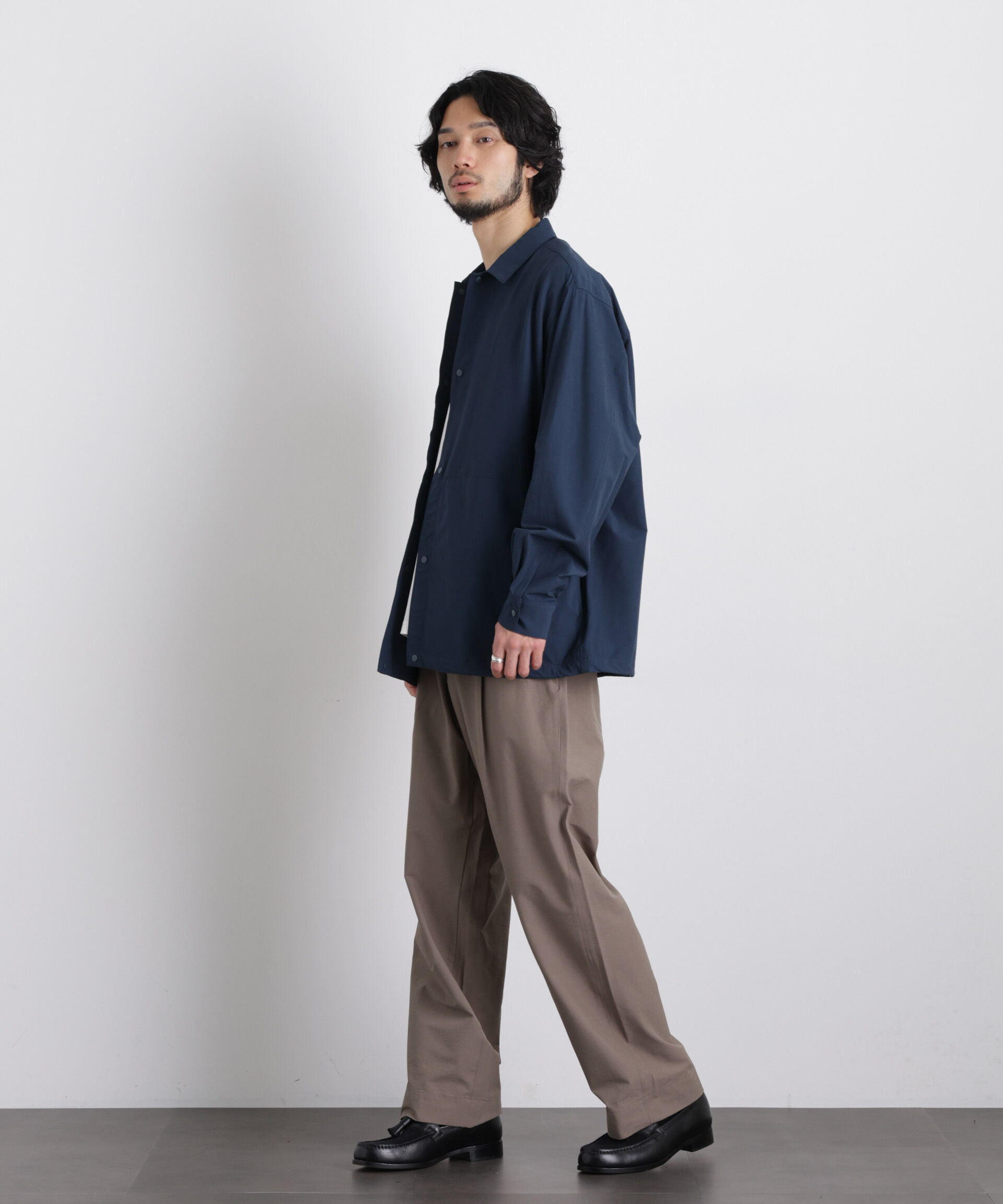 nano･universe「ストレッチワイド イージーパンツ」|チノ|