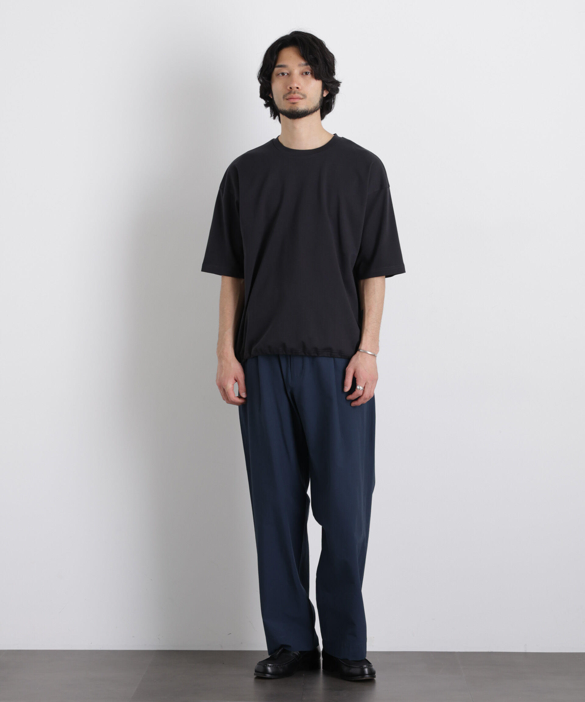 nano･universe「ストレッチワイド イージーパンツ」|チノ|