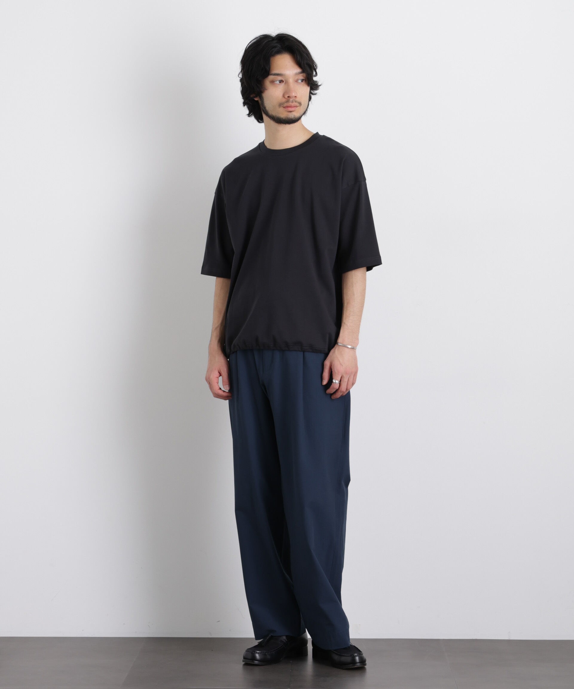 nano･universe「ストレッチワイド イージーパンツ」|チノ|