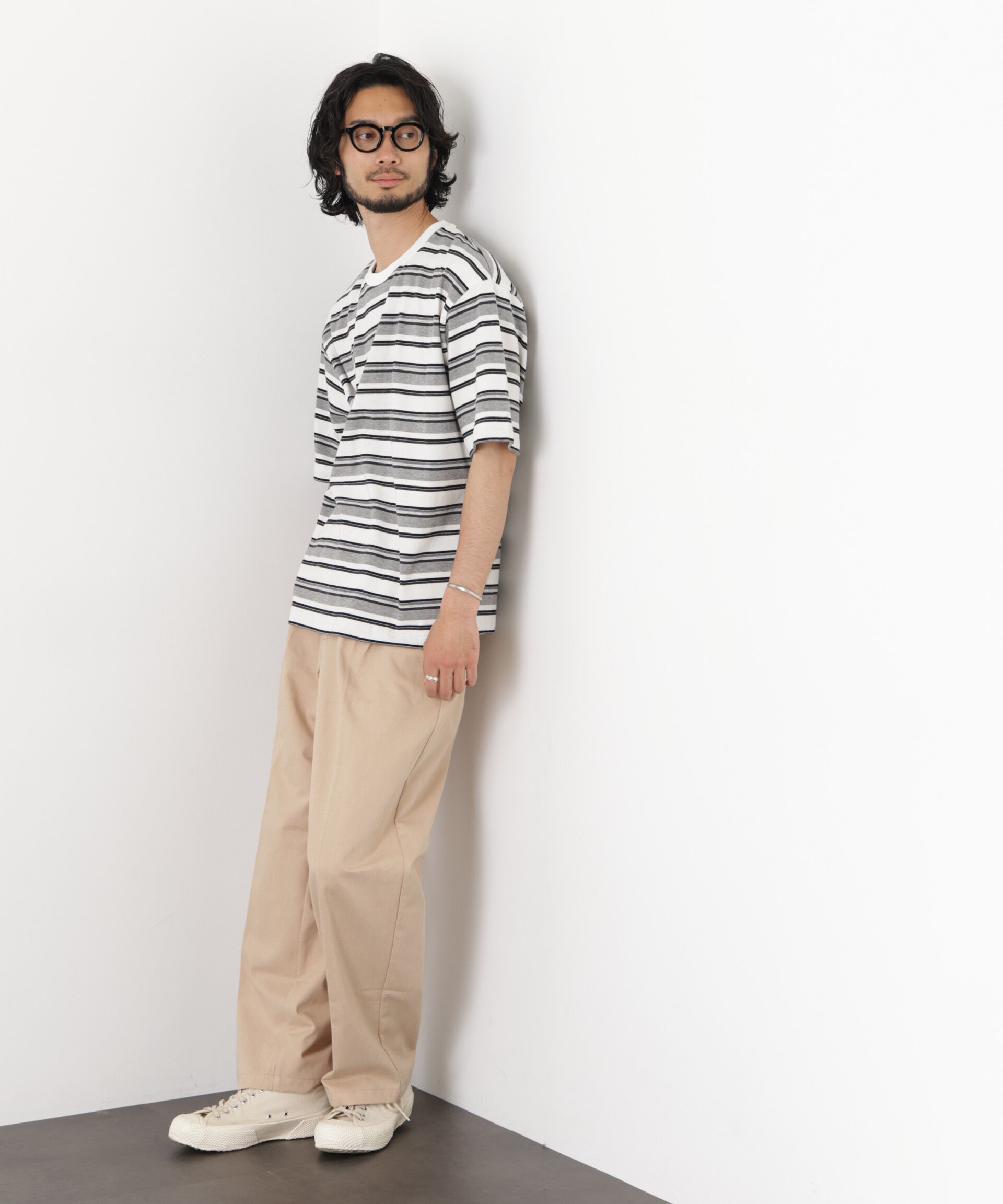 nano･universe「コーマコットンランダムボーダーTシャツ」|Tシャツ・カットソー|