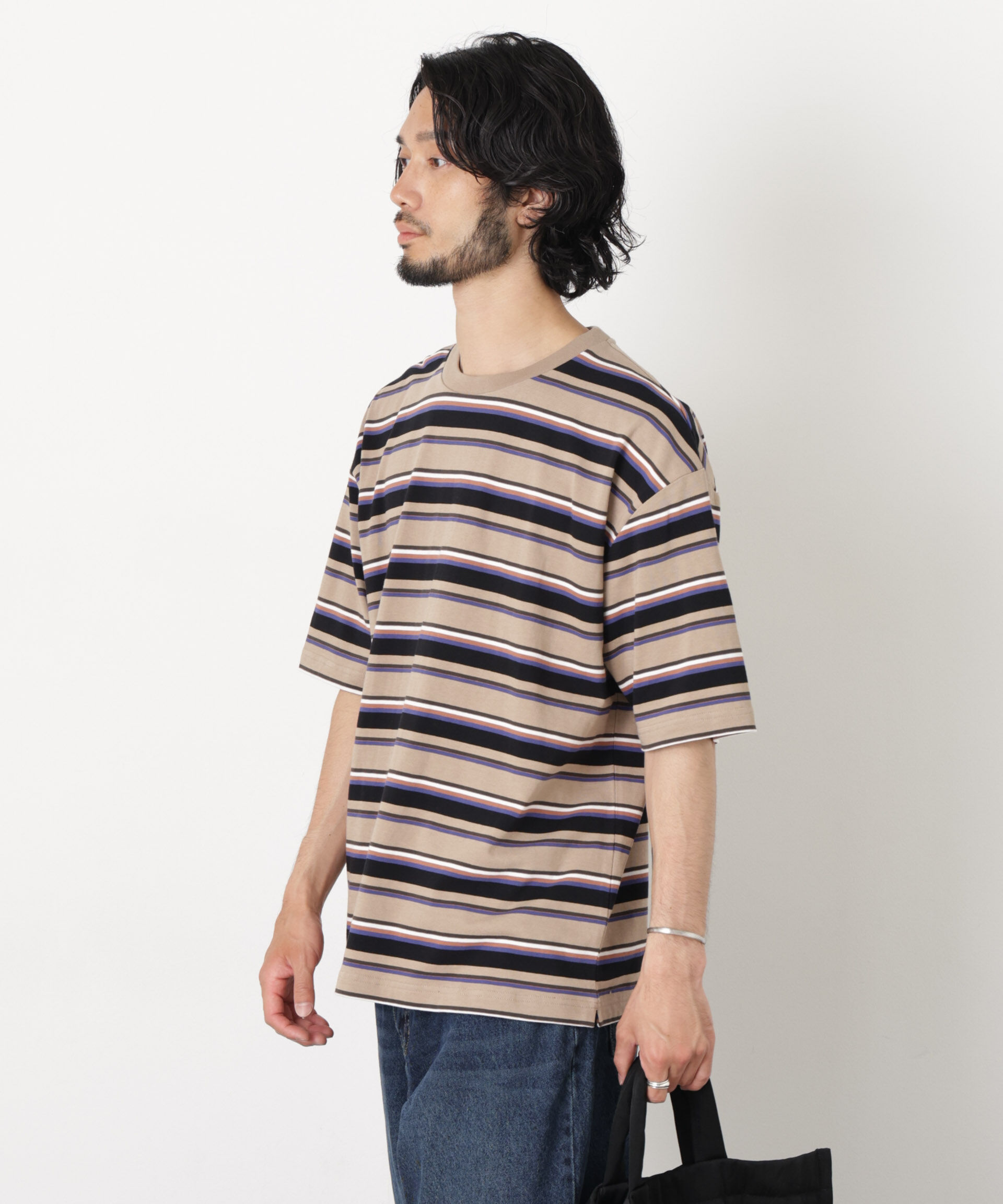 nano･universe「コーマコットンランダムボーダーTシャツ」|Tシャツ・カットソー|