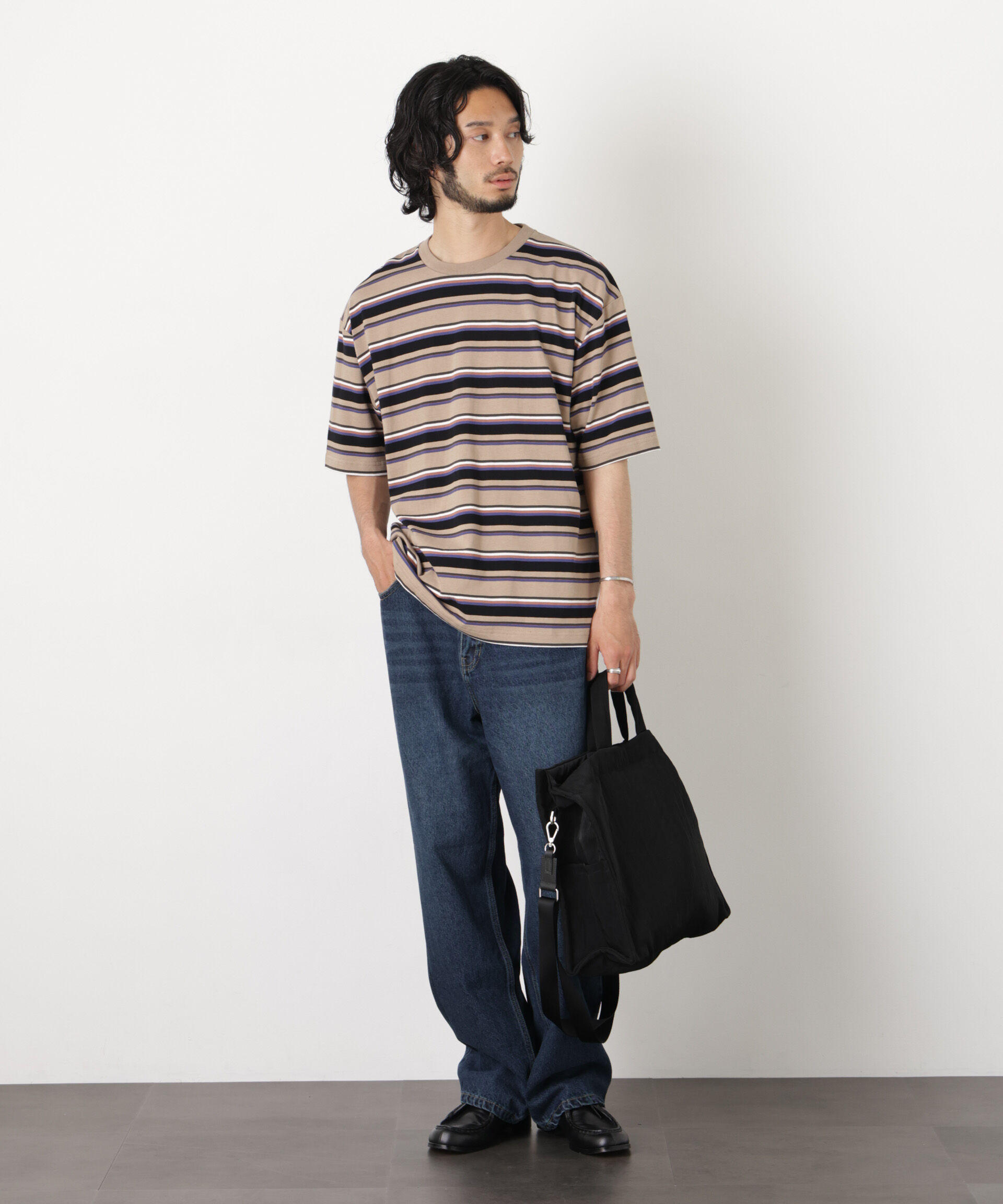 nano･universe「コーマコットンランダムボーダーTシャツ」|Tシャツ・カットソー|