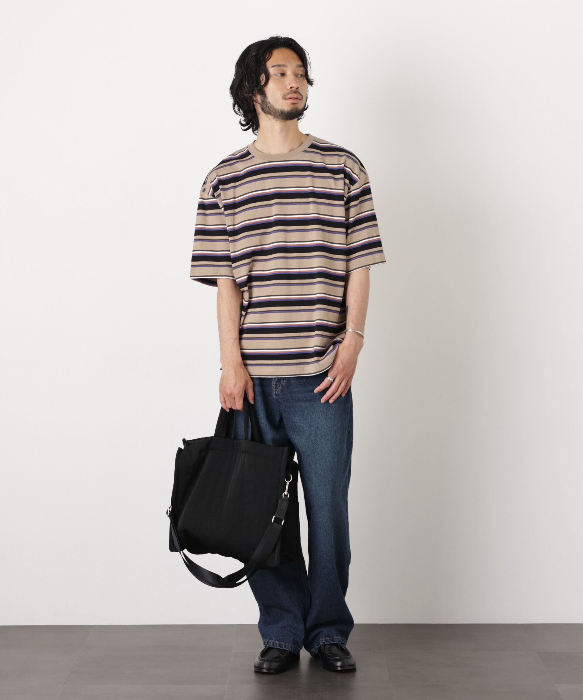 nano･universe「コーマコットンランダムボーダーTシャツ」|Tシャツ・カットソー|